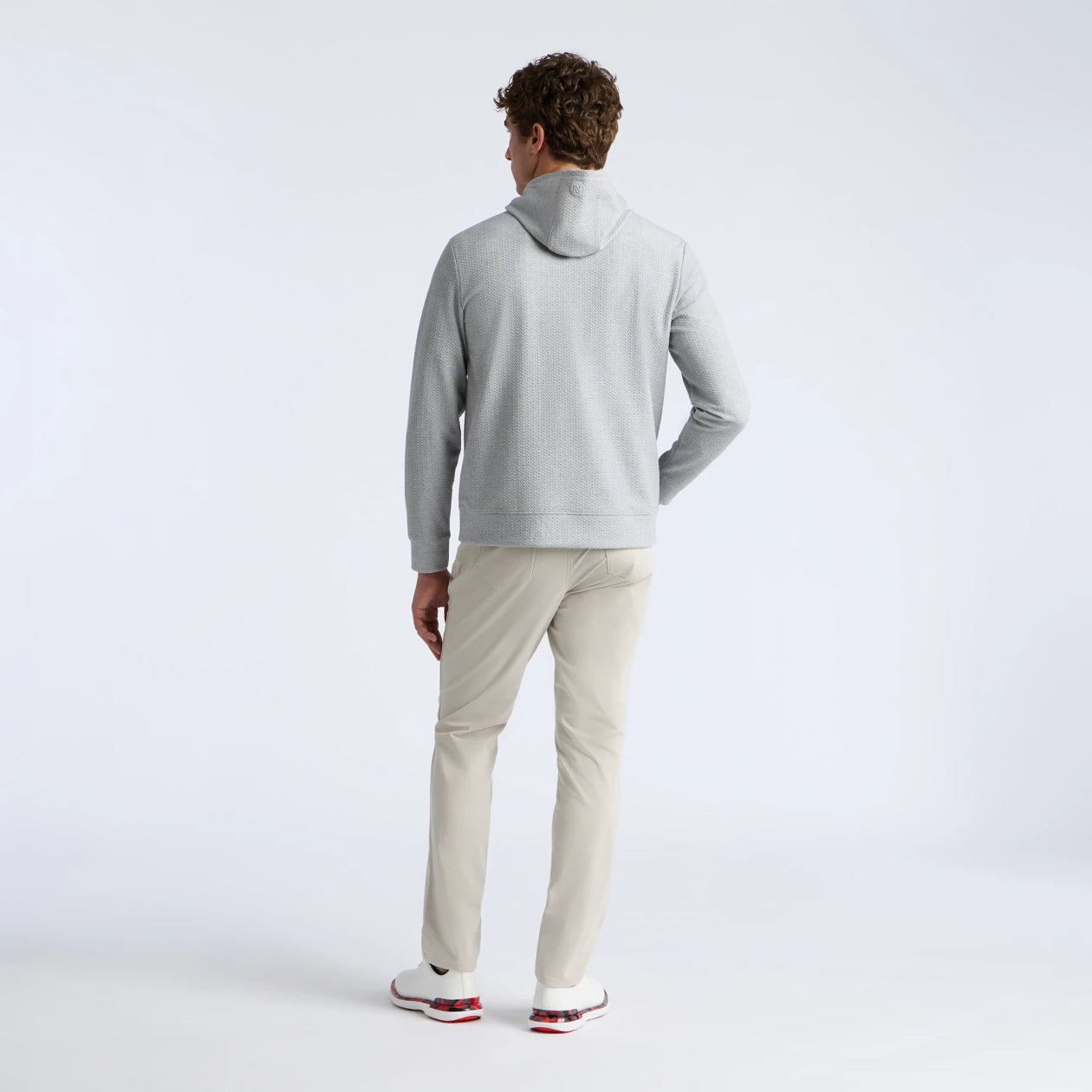 PEBBLE QUILTED HOODIE NIMBUS MELANGE