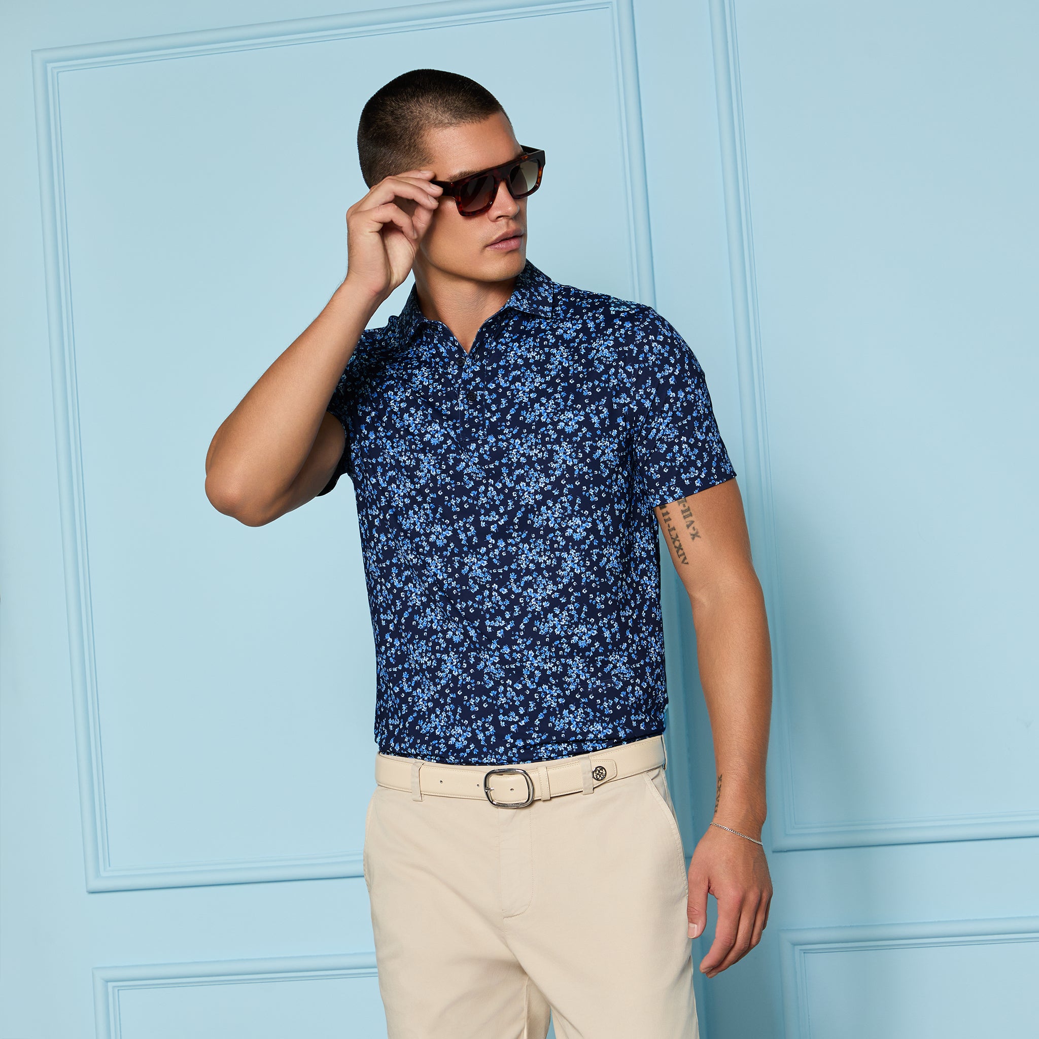 AYE POPPY TECH JERSEY POLO AZURE/TWILIGHT