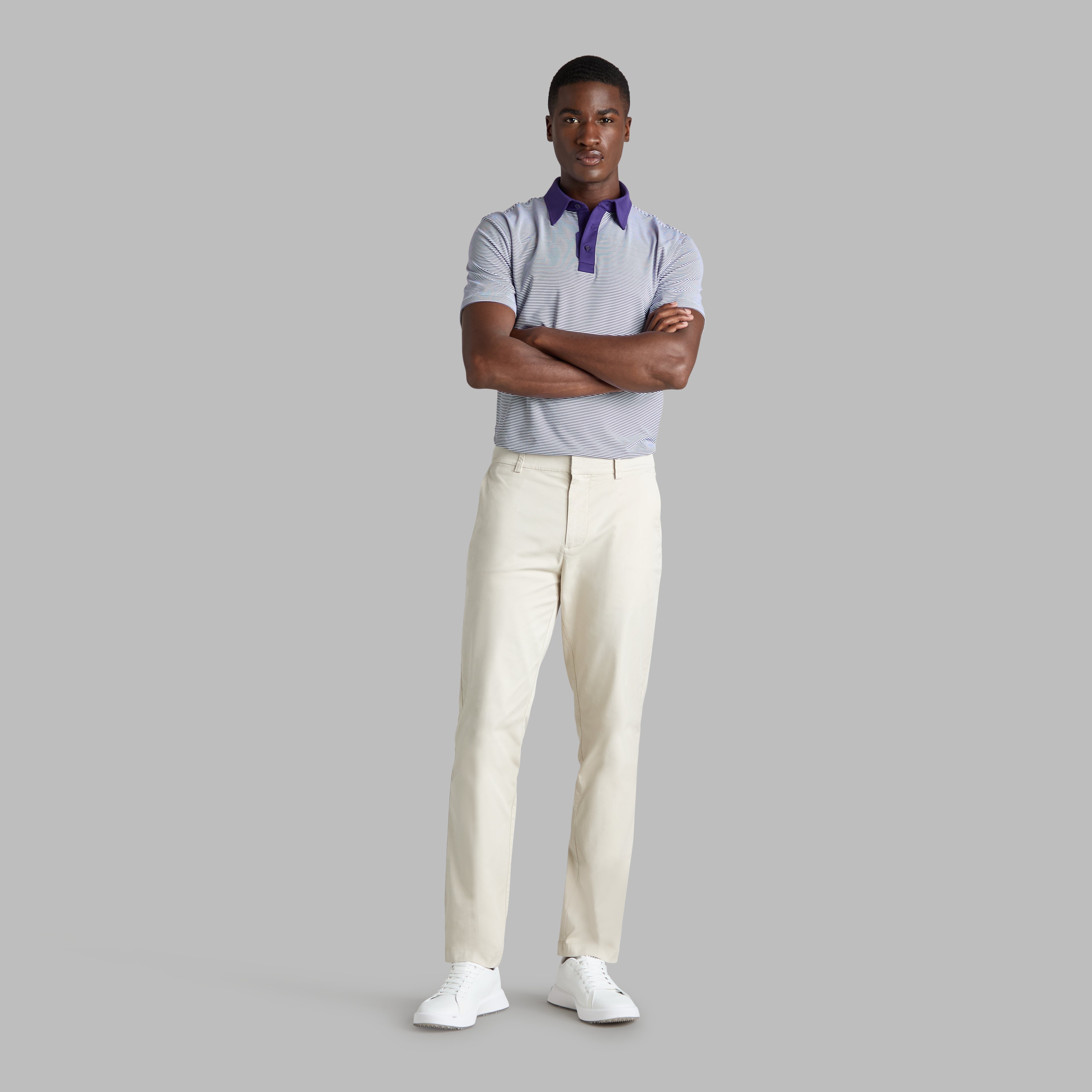 FEEDER STRIPE HIGH GAUGE JERSEY POLO WISTERIA