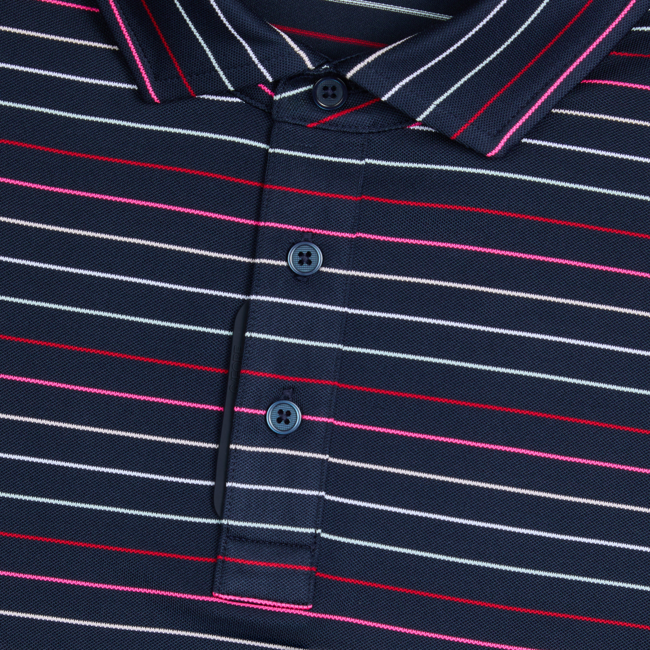 MULTI STRIPE TECH PIQUÉ PERFORMANCE POLO TWLIGHT/LAVA