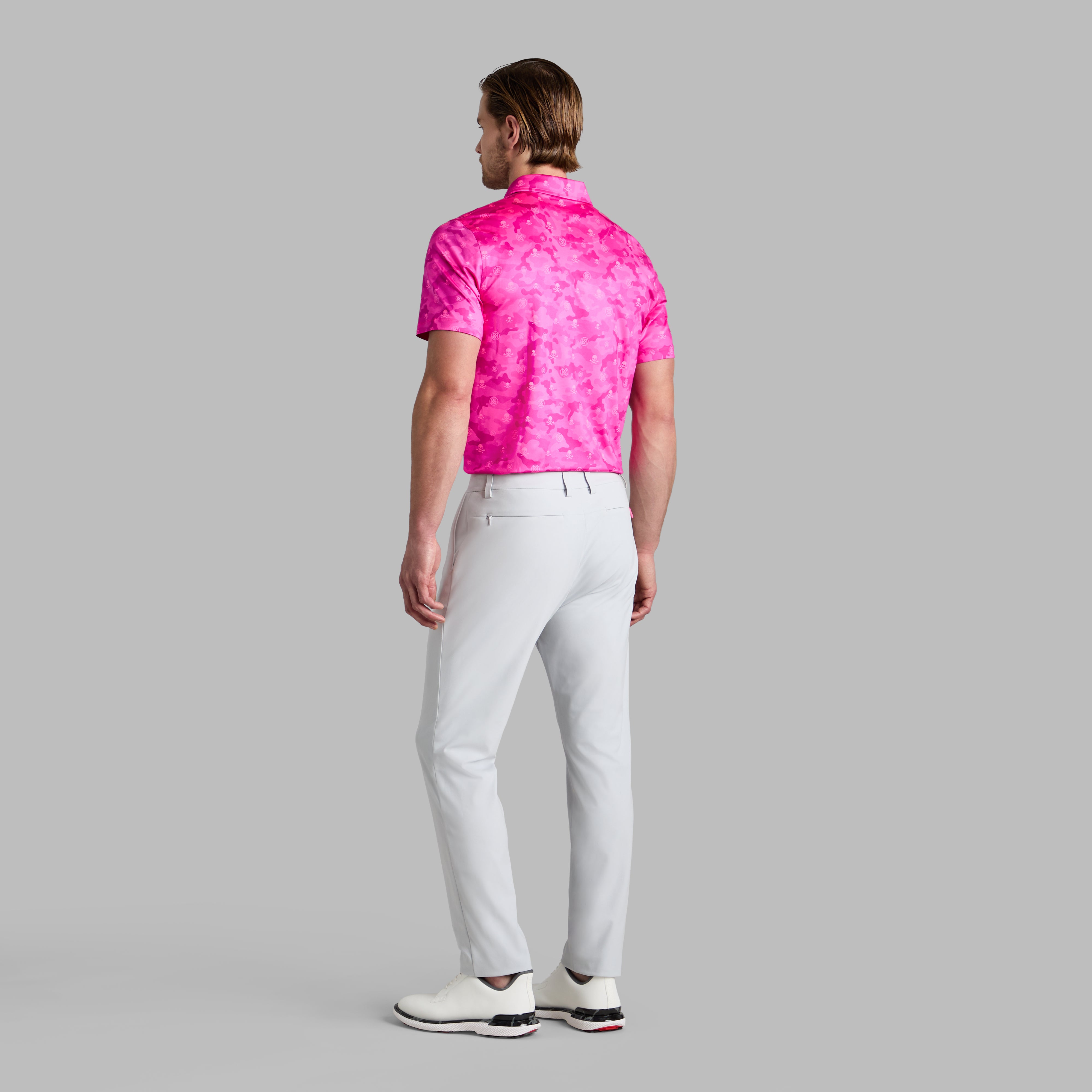 ICON CAMO TECH STRETCH JERSEY POLO KNOCKOUT PINK