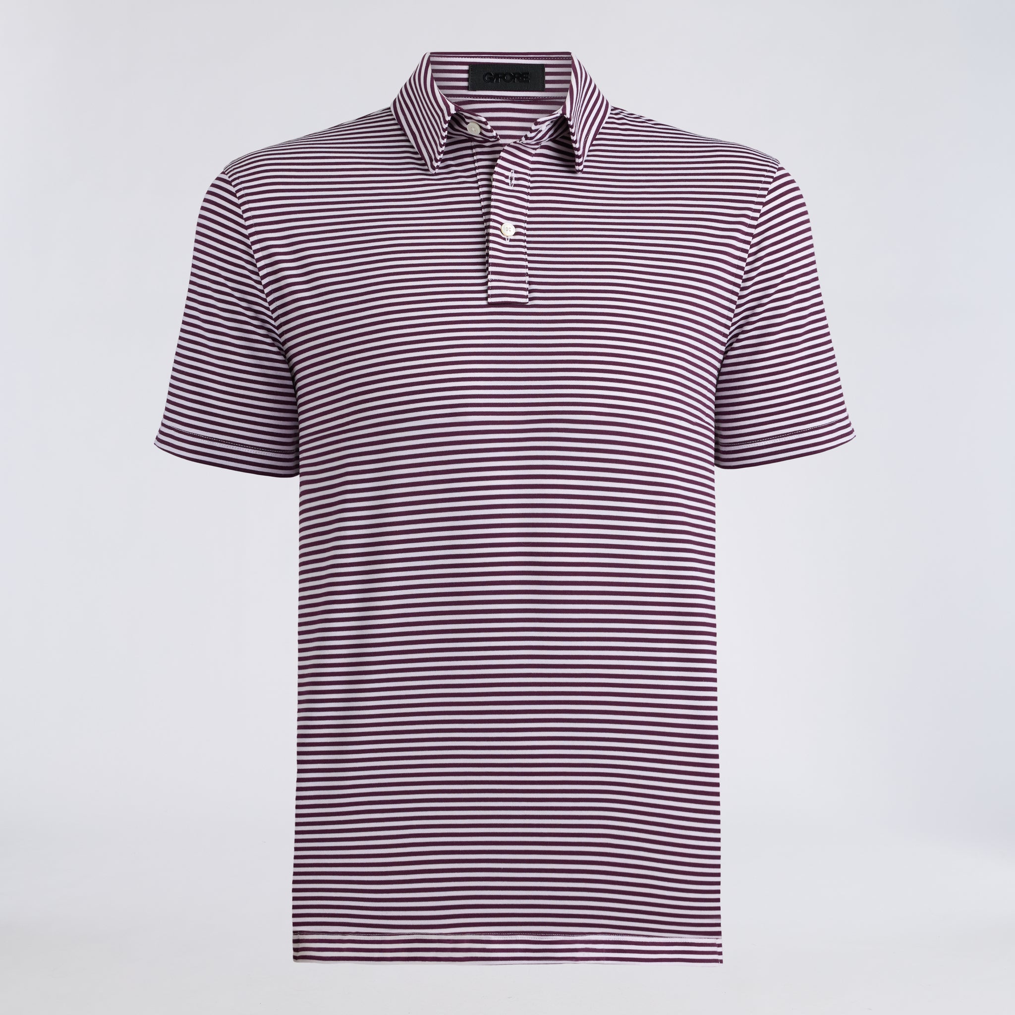 ALL PLAY STRIPE STRETCH KNIT POLO DARK PLUM