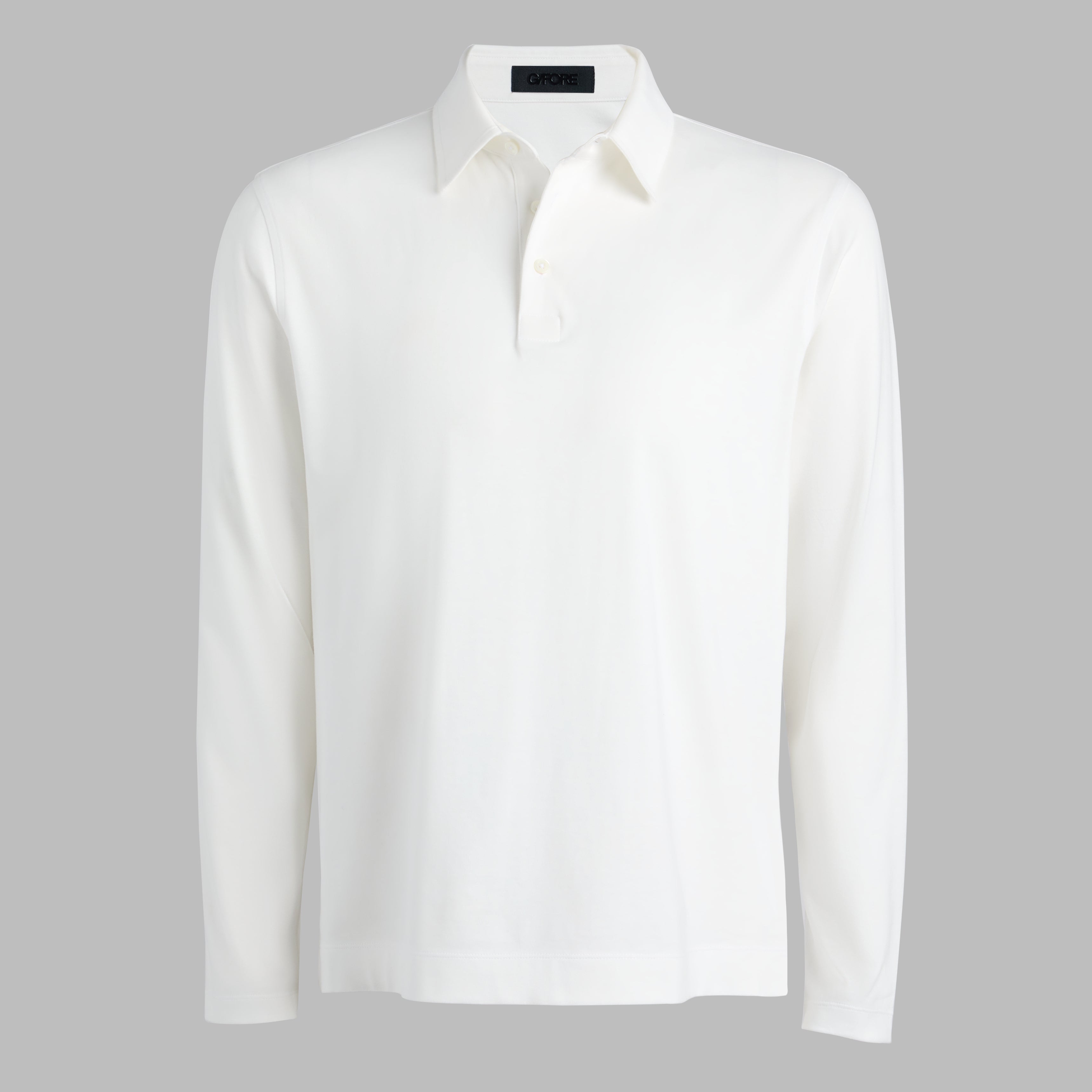 SUPER SOFT BRUSHED COTTON LONG SLEEVE POLO SNOW