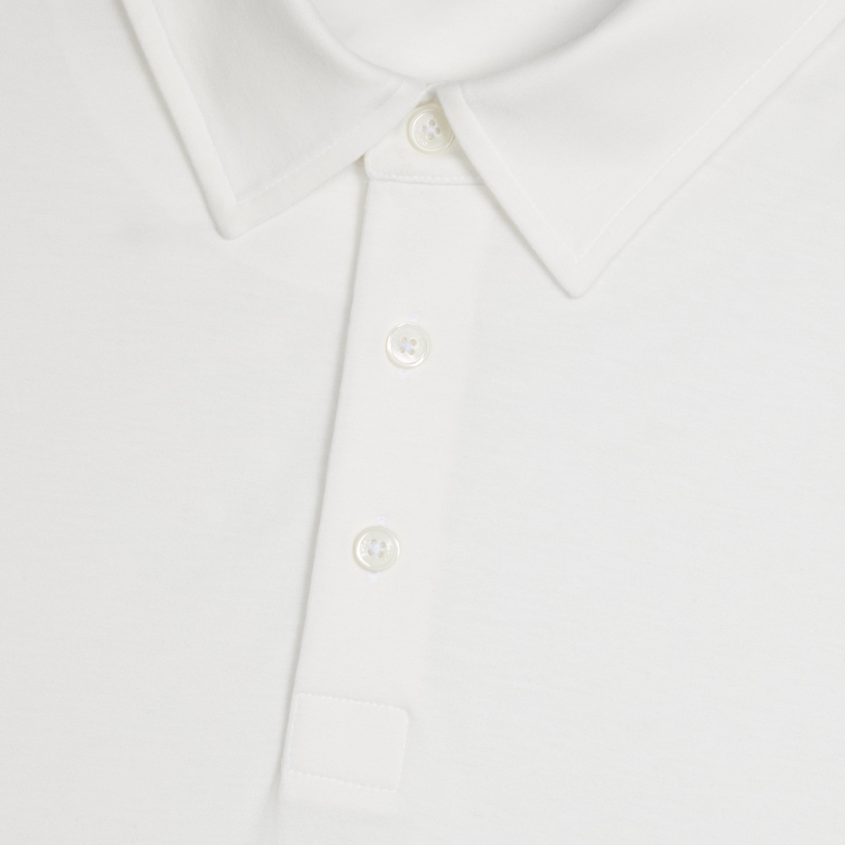 SUPER SOFT BRUSHED COTTON LONG SLEEVE POLO SNOW