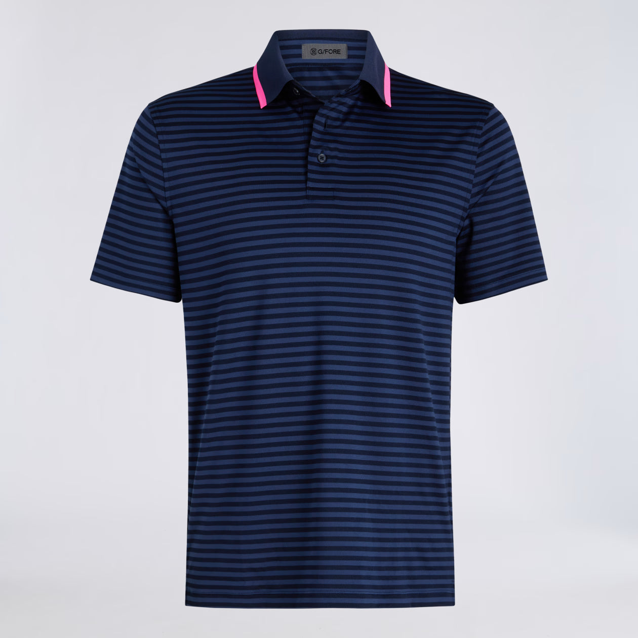 PERFORATED STRIPE JERSEY POLO TWILIGHT