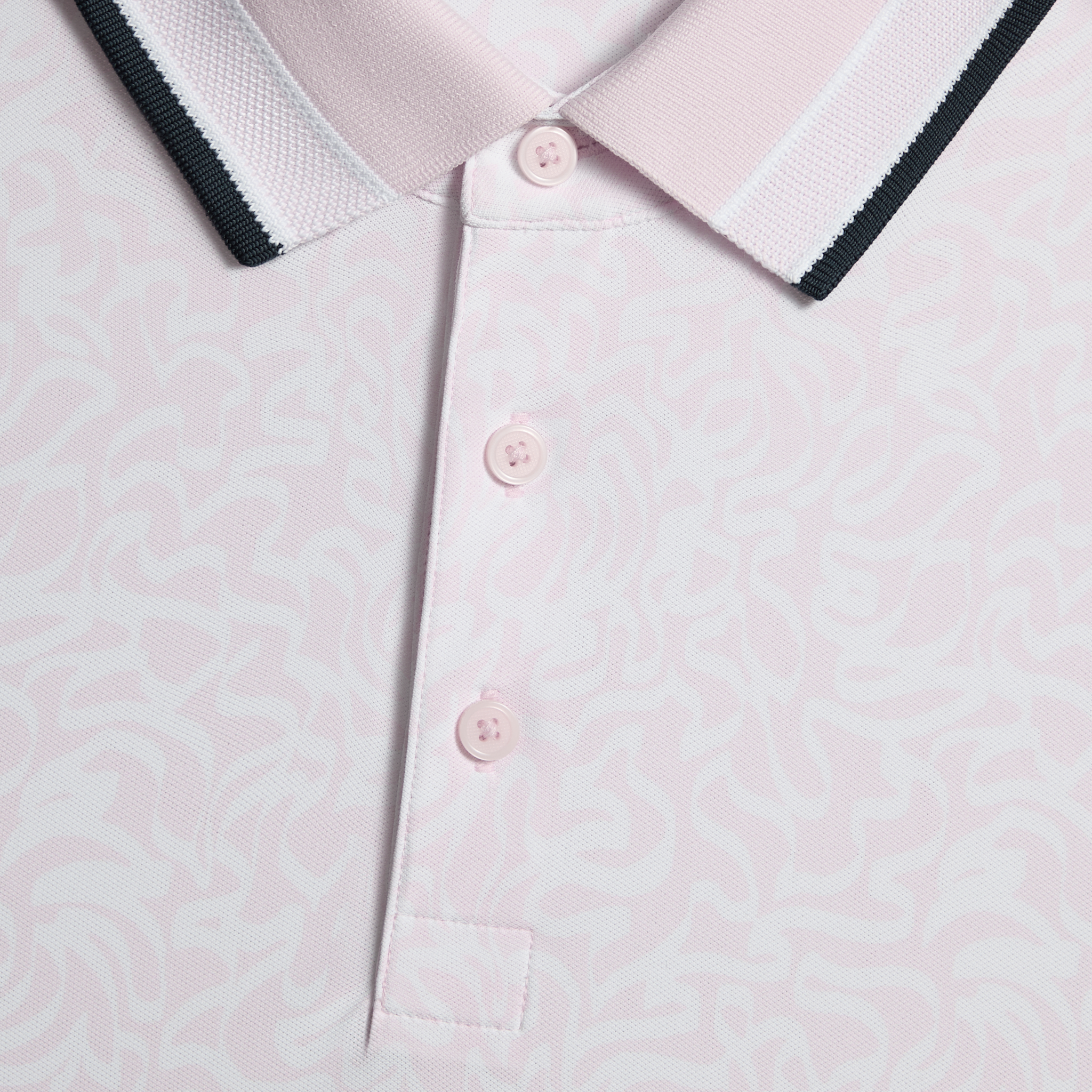 SCRIBBLE TECH JERSEY POLO BLUSH