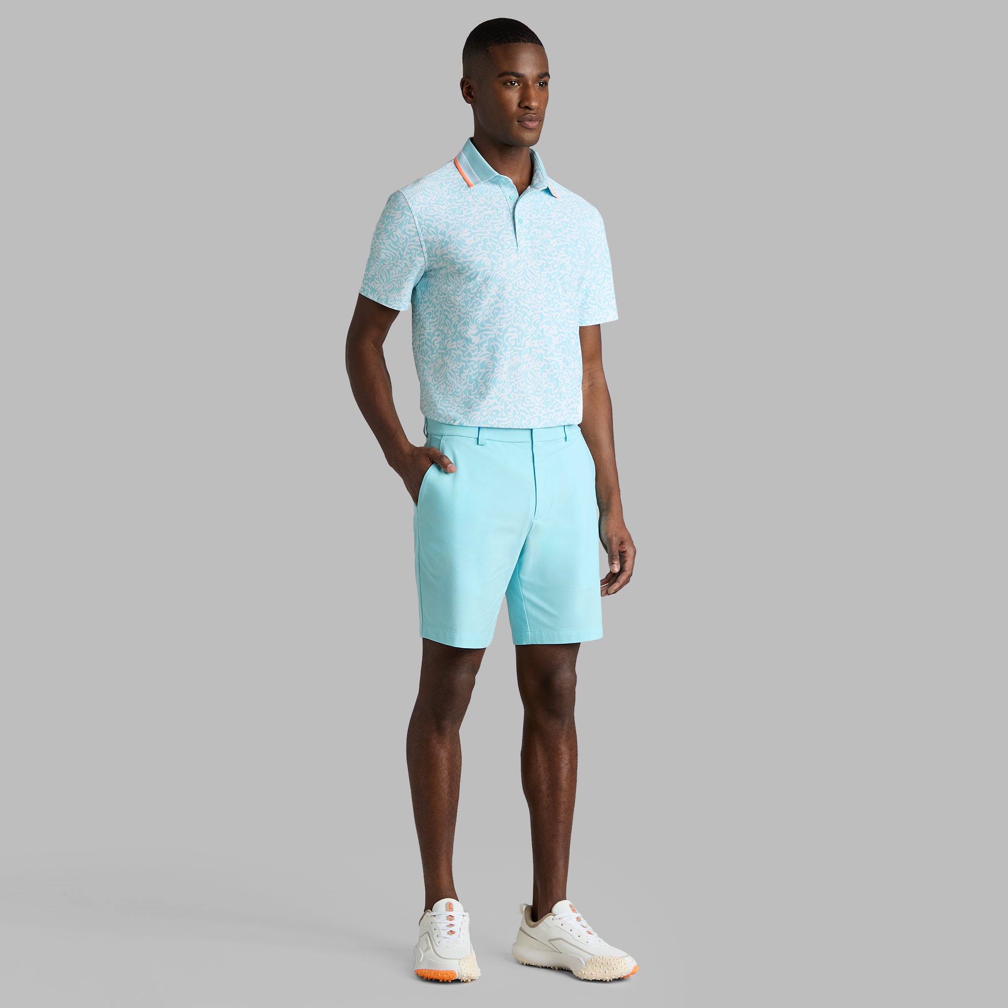 SCRIBBLE TECH JERSEY POLO CENOTE