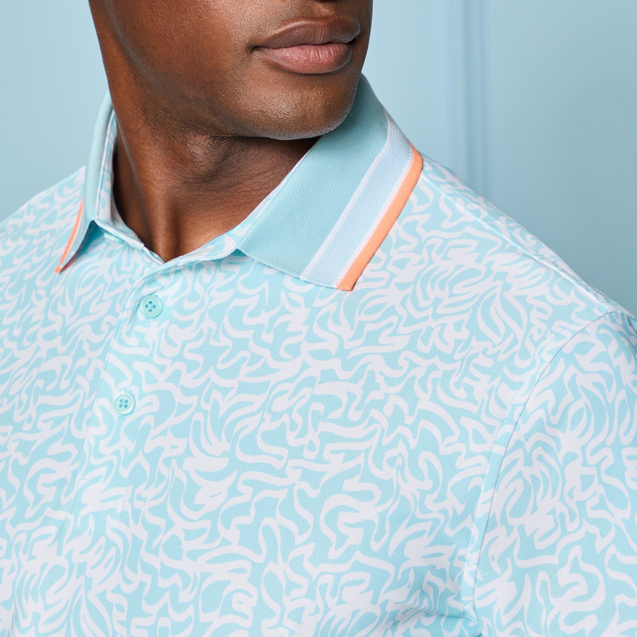 SCRIBBLE TECH JERSEY POLO CENOTE
