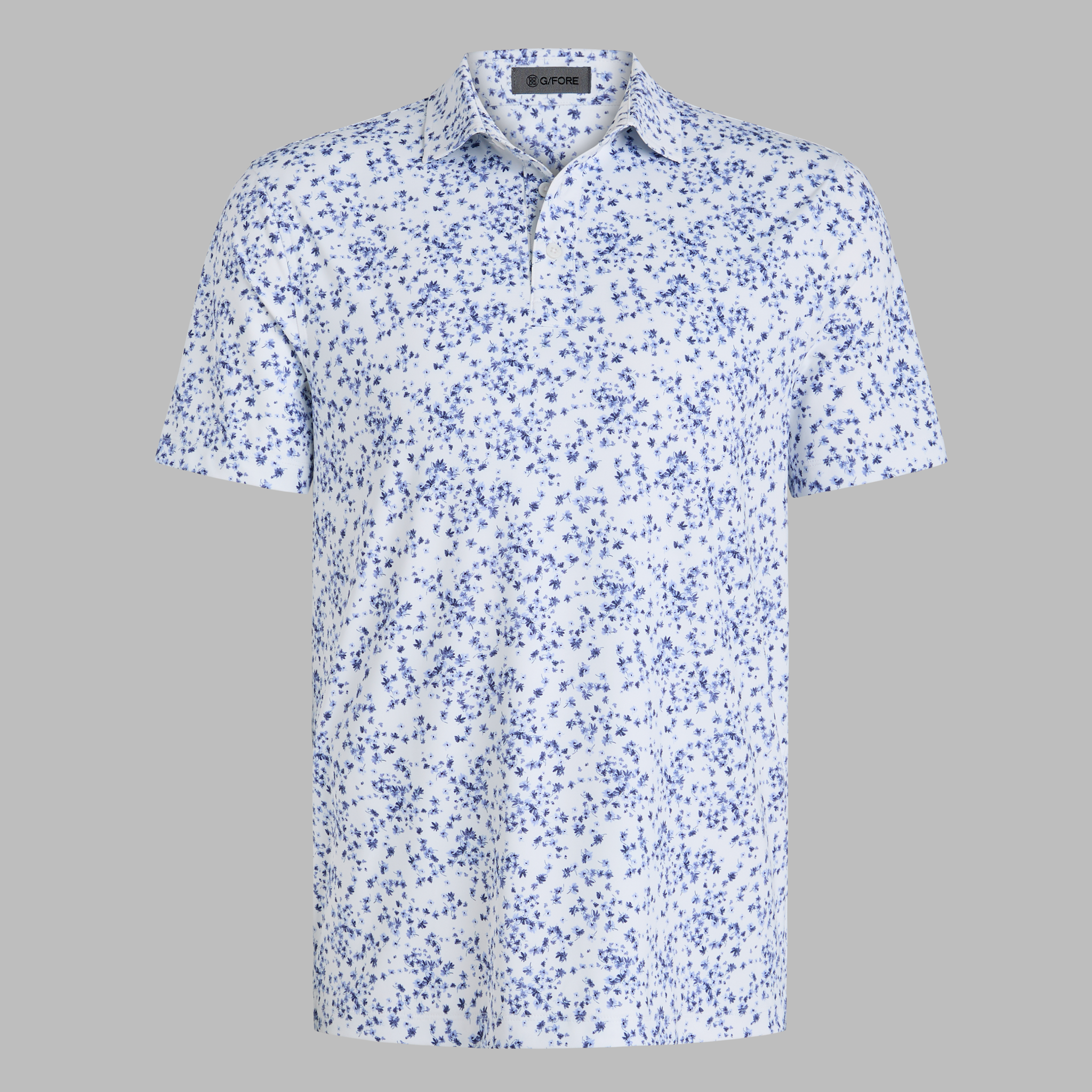 SCATTERED DITZY TECH JERSEY POLO SNOW/TWILIGHT