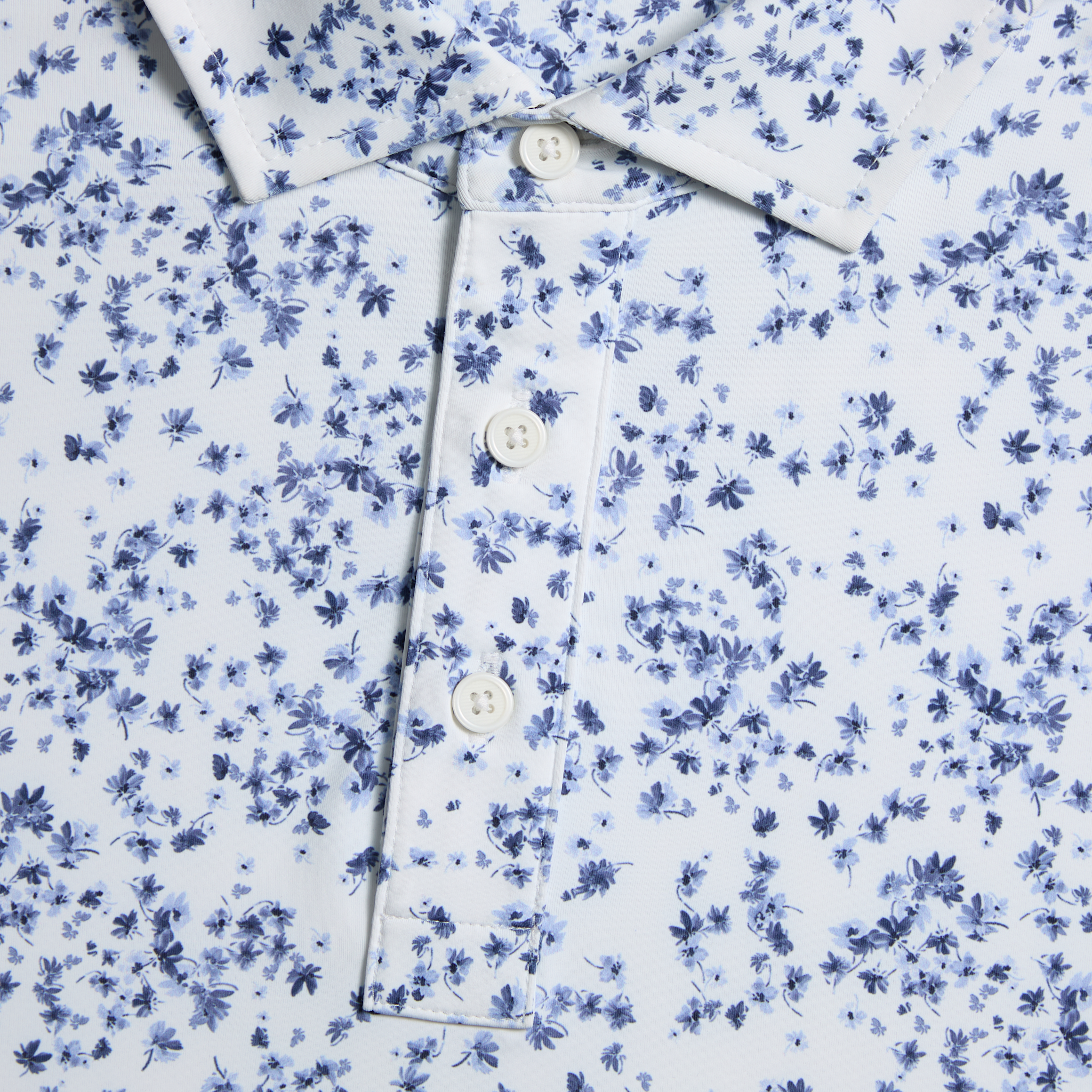 SCATTERED DITZY TECH JERSEY POLO SNOW/TWILIGHT