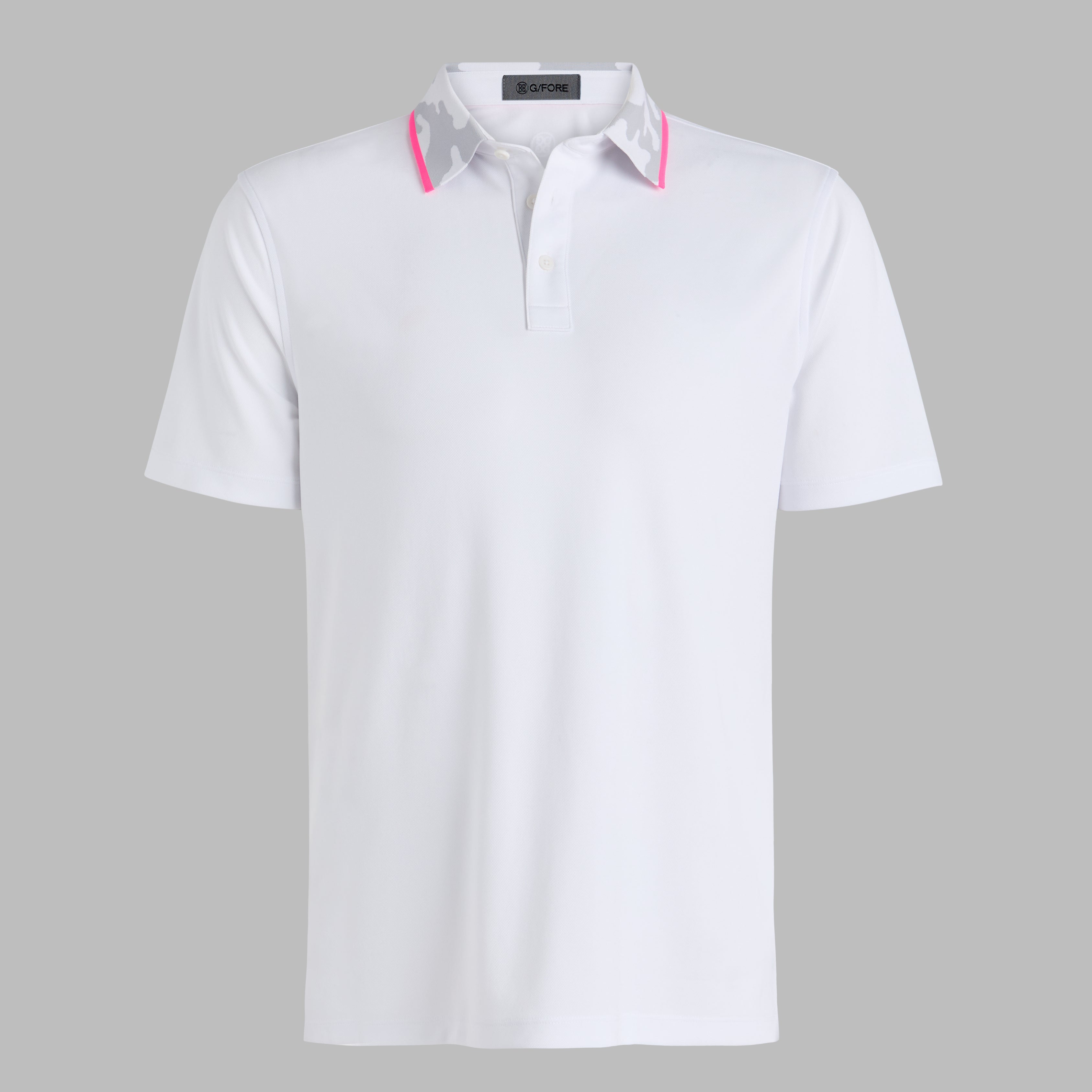 CAMO COLLAR PERFORMANCE PIQUÉ POLO SNOW