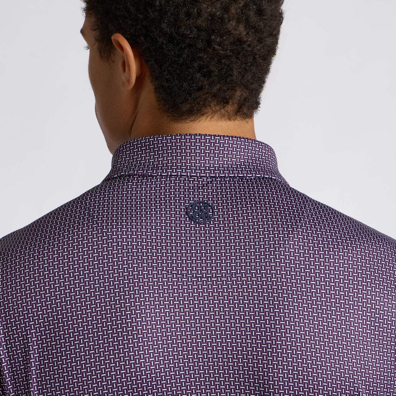 MOD GEO TECH JERSEY POLO TWILIGHT/DARK PLUM