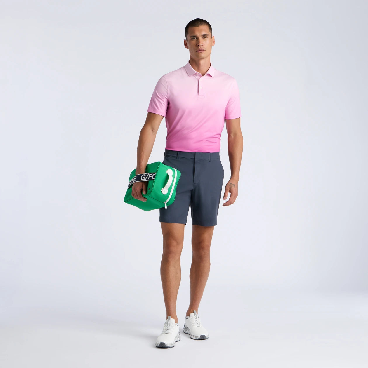 GRADIENT TECH JERSEY POLO BLUSH/DARK PLUM