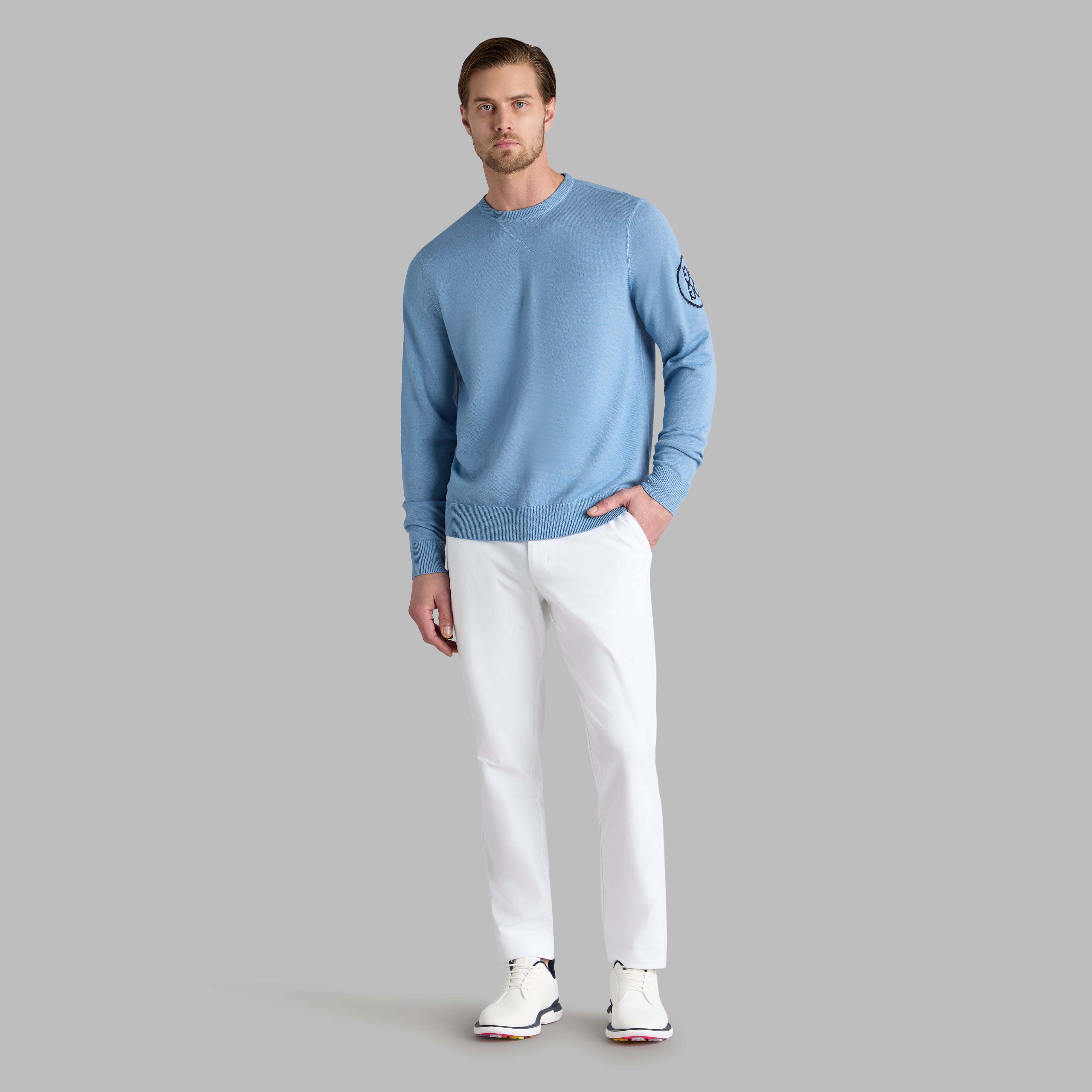 CIRCLE G MERINO WOOL CREWNECK SWEATER BAJA