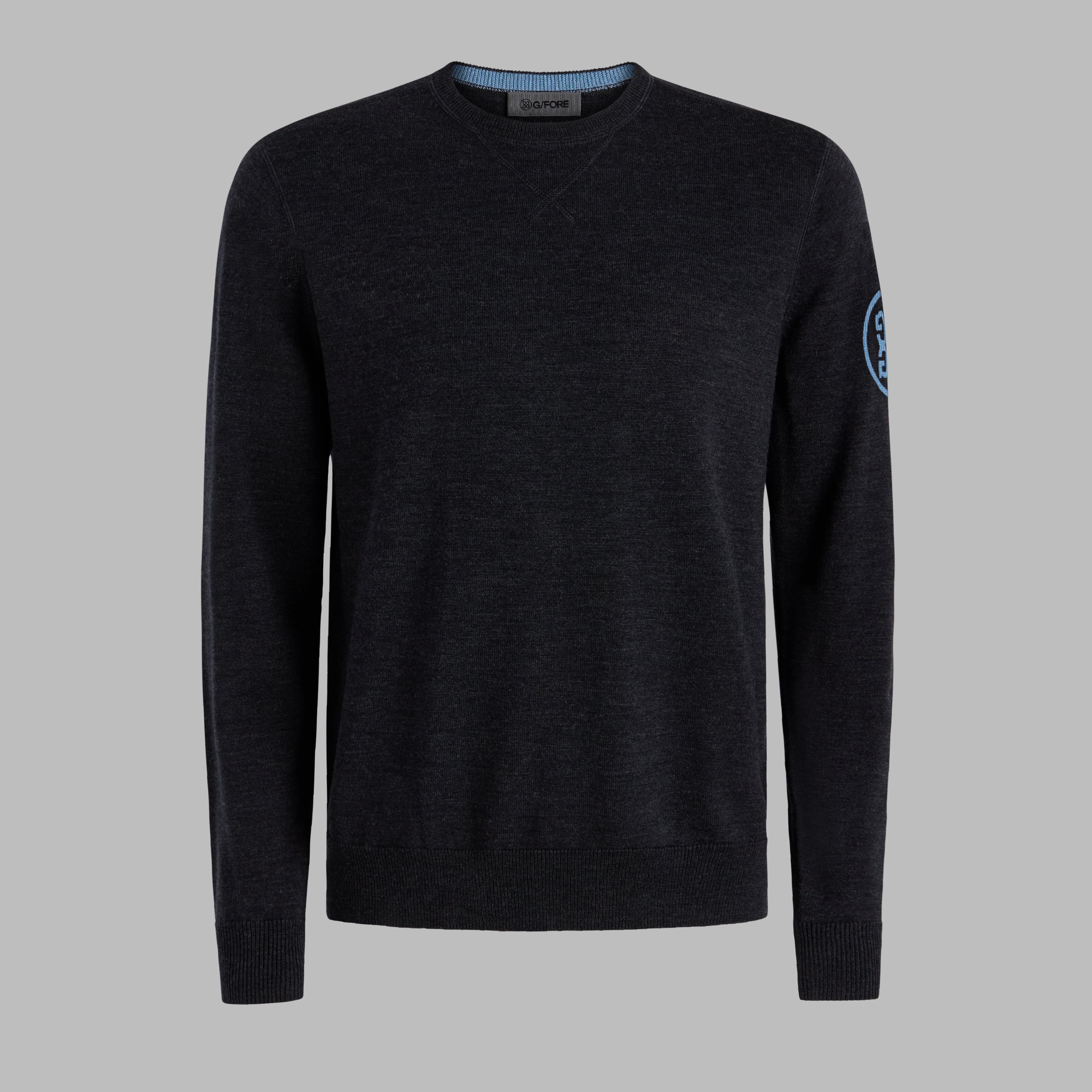 CIRCLE G MERINO WOOL CREWNECK SWEATER CHARCOAL MELANGE