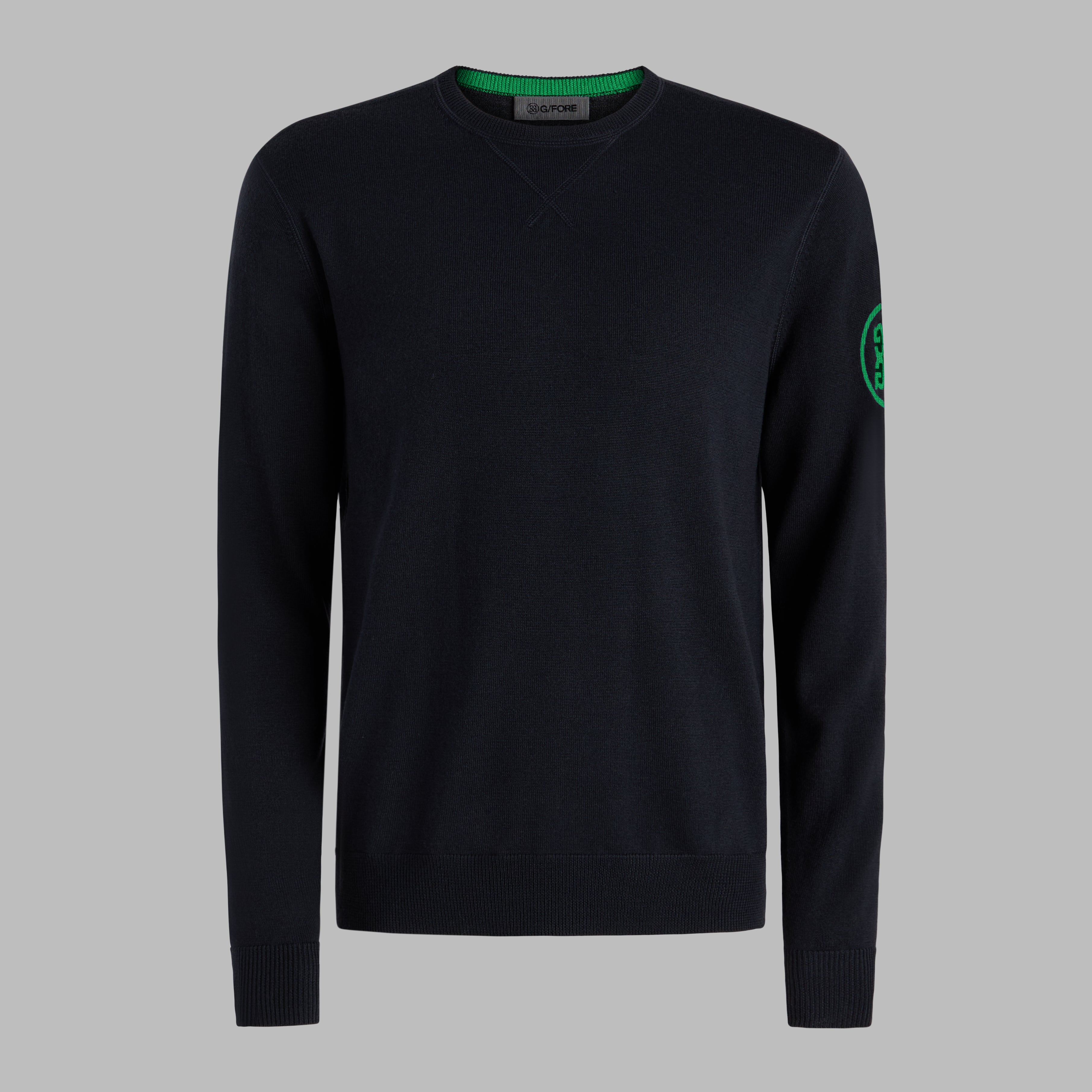 CIRCLE G MERINO WOOL CREWNECK SWEATER INK