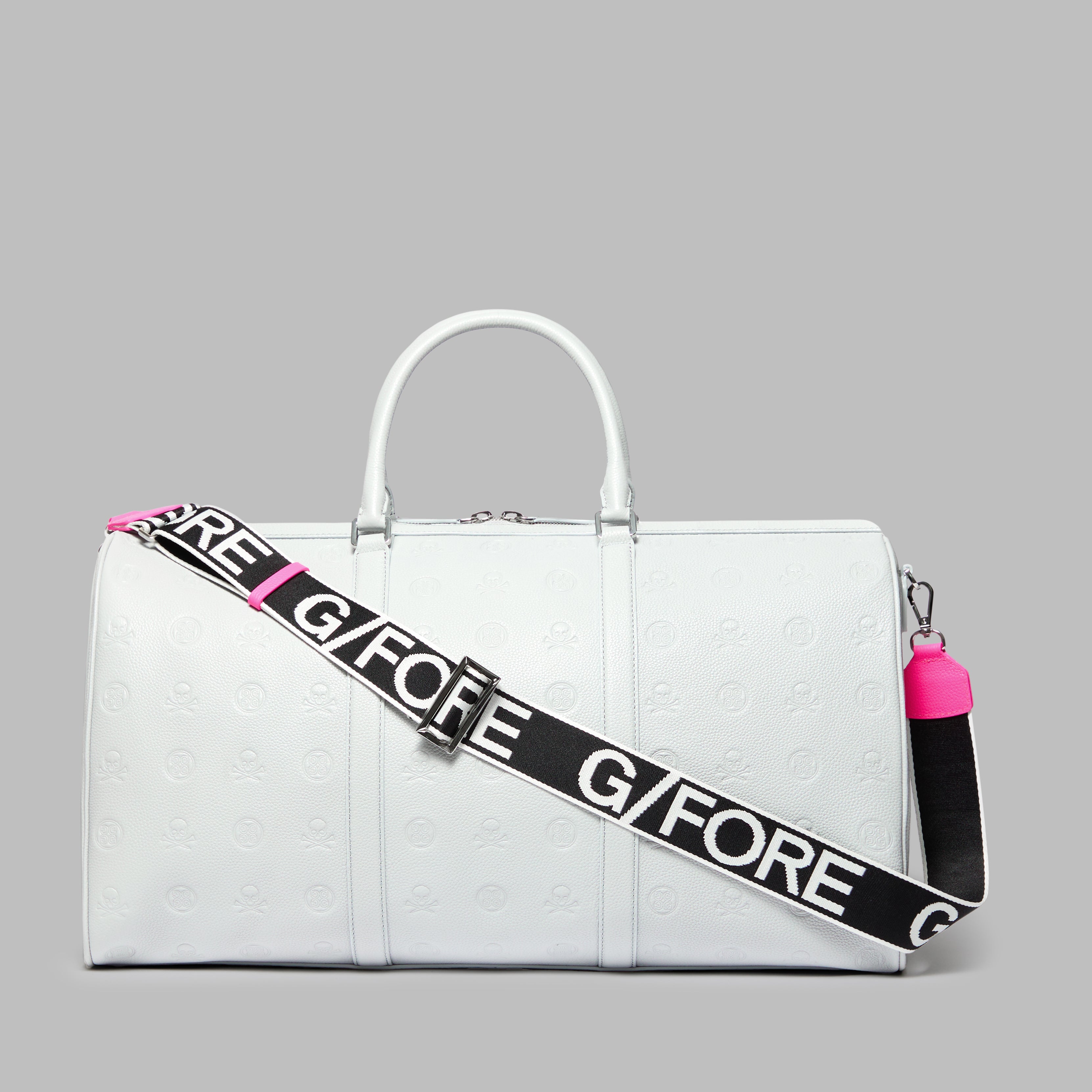 EMBOSSED SKULL & TEES LEATHER WEEKENDER NIMBUS