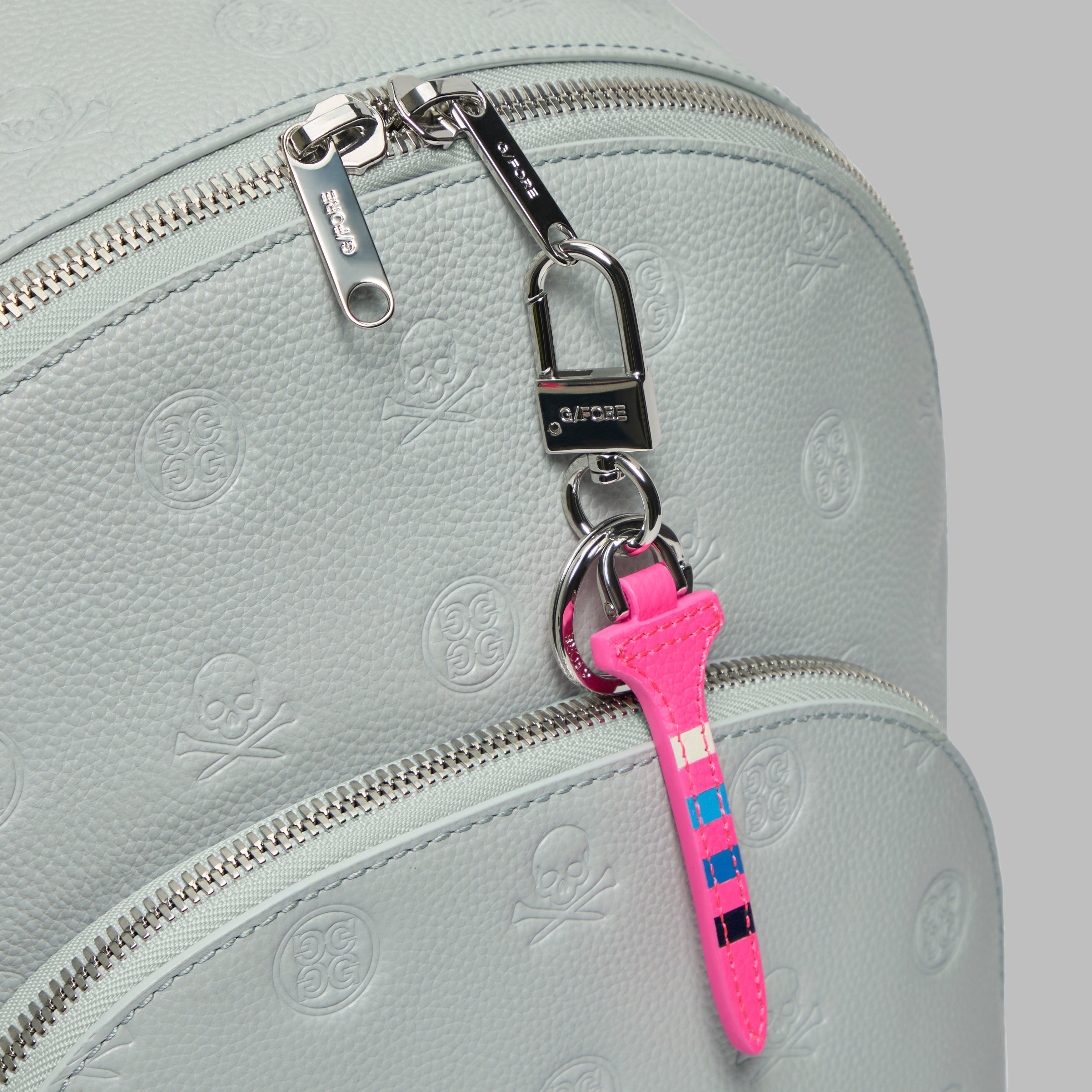 EMBOSSED SKULL & TEES LEATHER BACKPACK NIMBUS