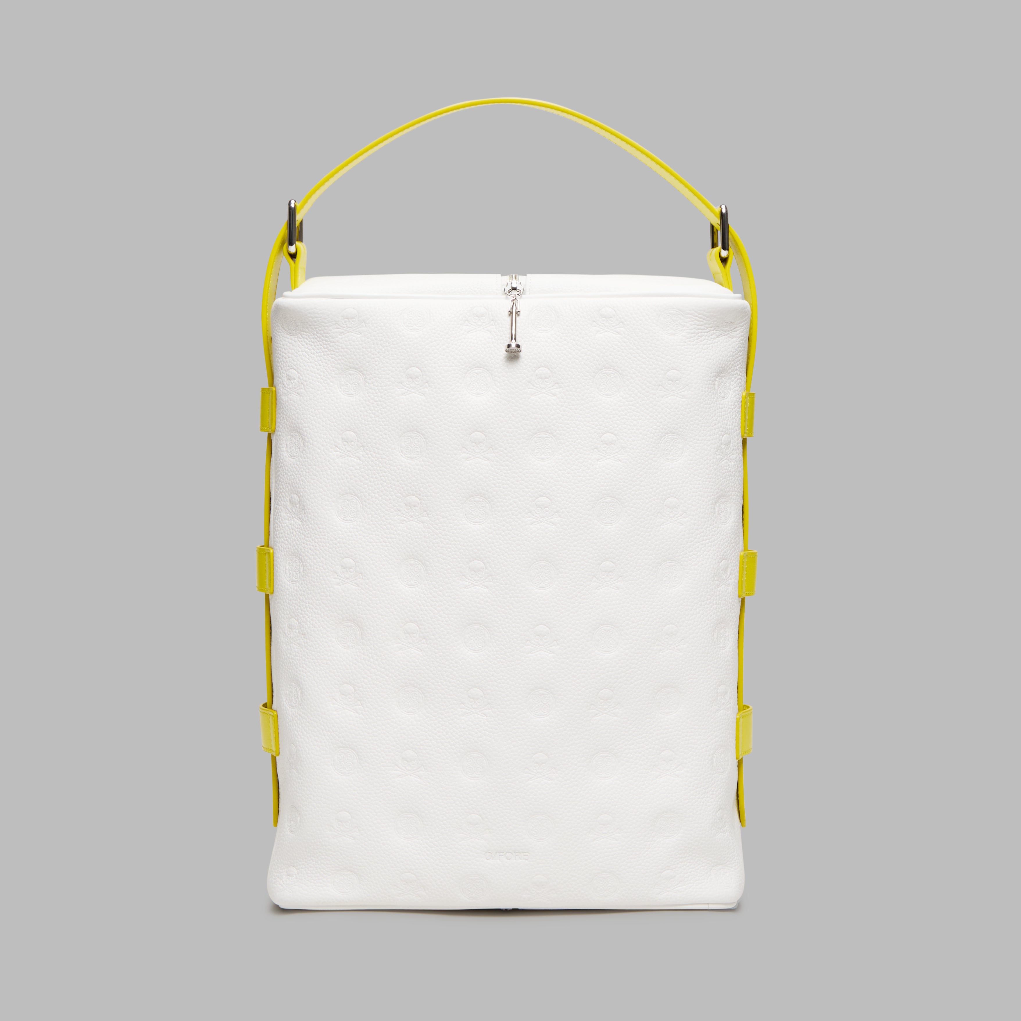 EMBOSSED LEATHER GOLF SHOE BAG SNOW