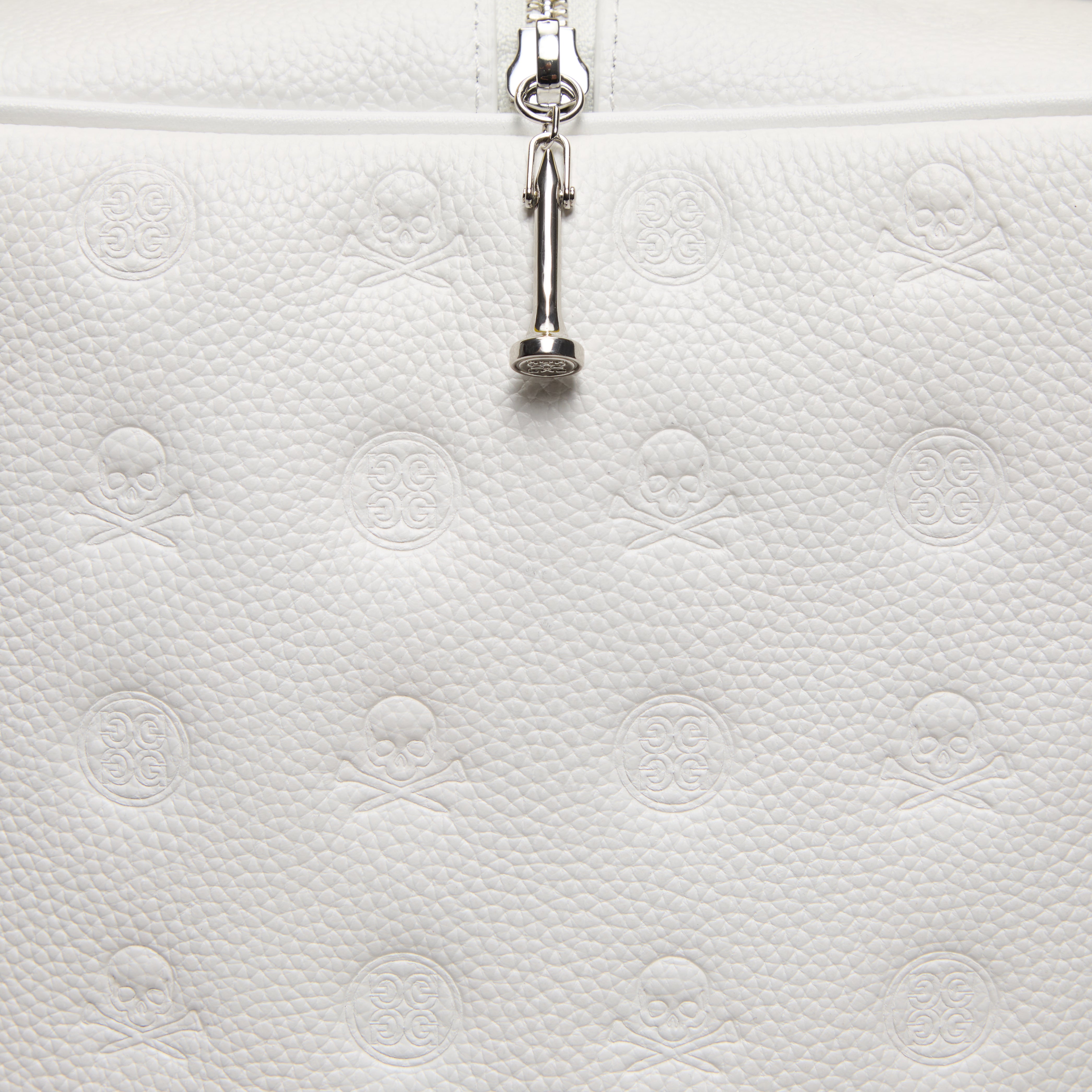 EMBOSSED LEATHER GOLF SHOE BAG SNOW