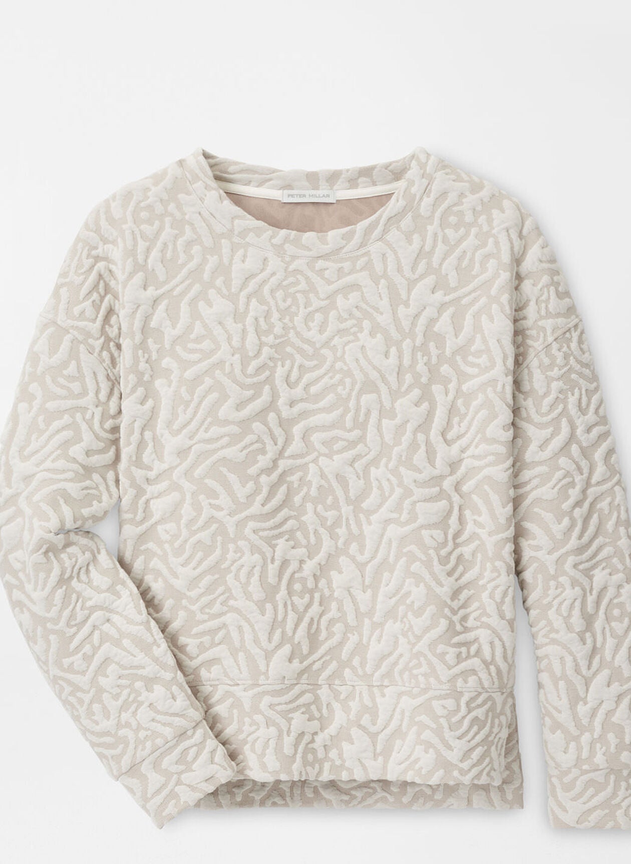 Flora Knit Jacquard Crewneck PEBBLE
