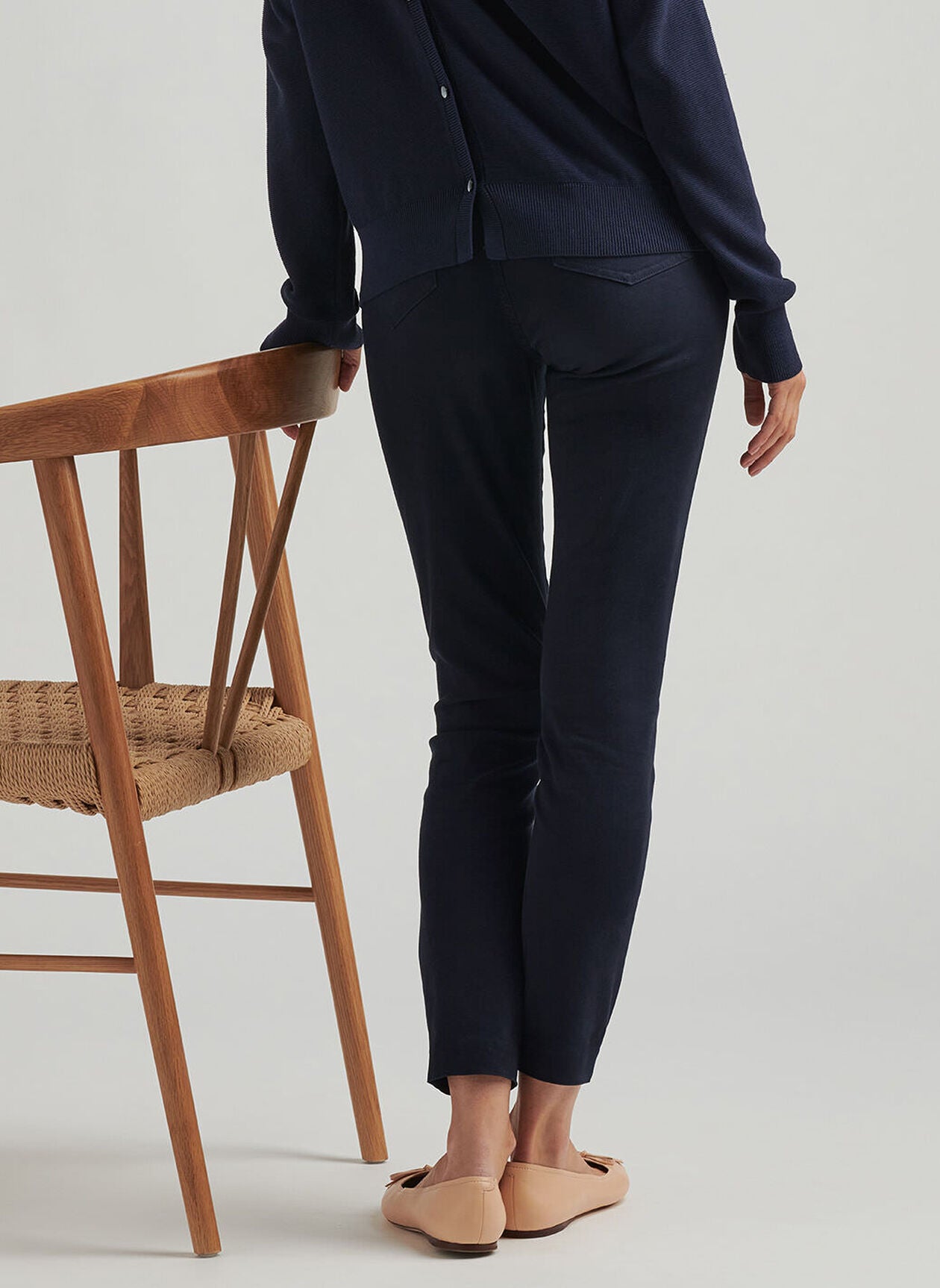 KARLIE STRETCH SATEEN PANT NAVY