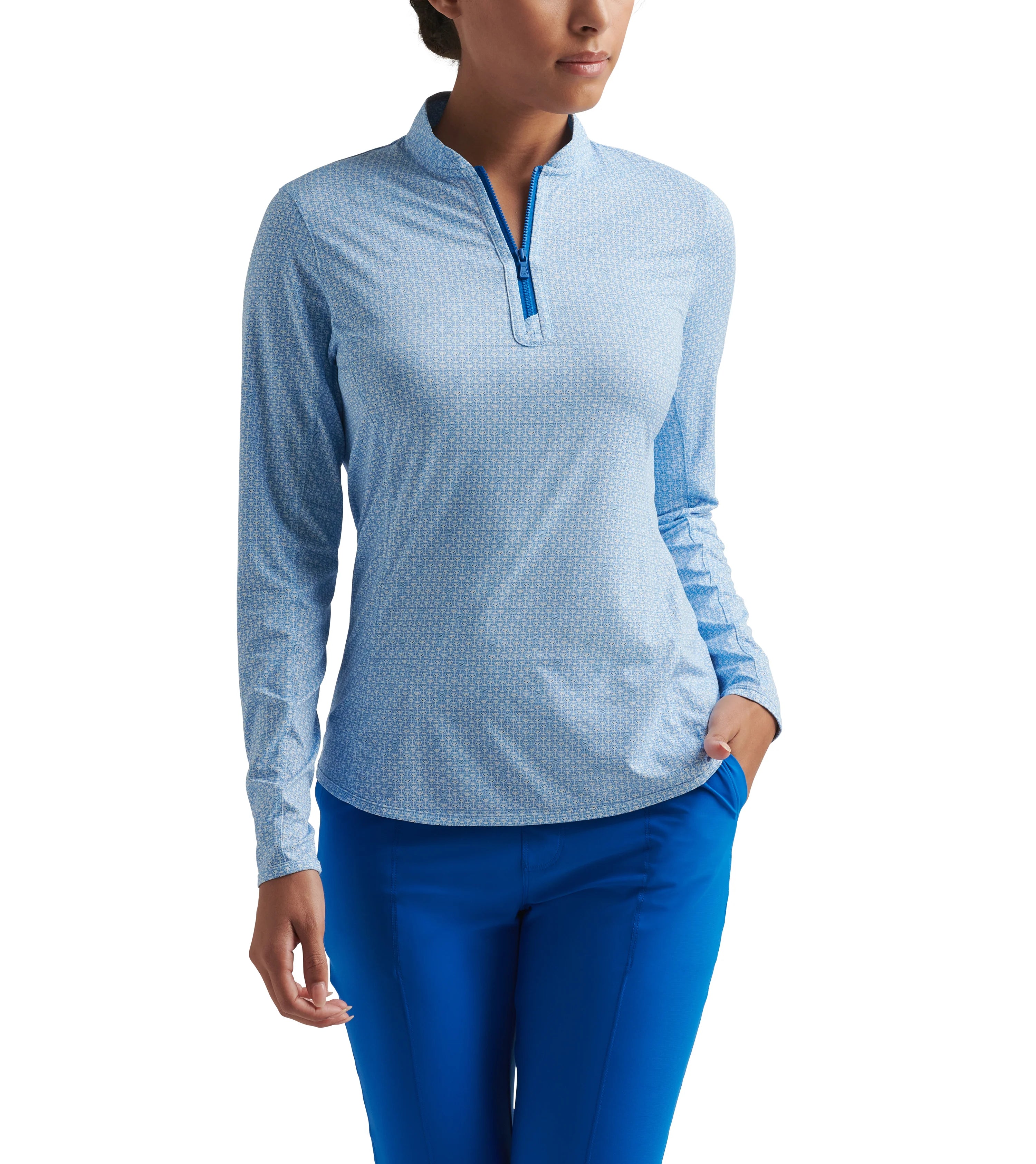 MAR-TEE-NI BREAK LIGHTWEIGHT ZIP SUN SHIRT SAPPHIRE