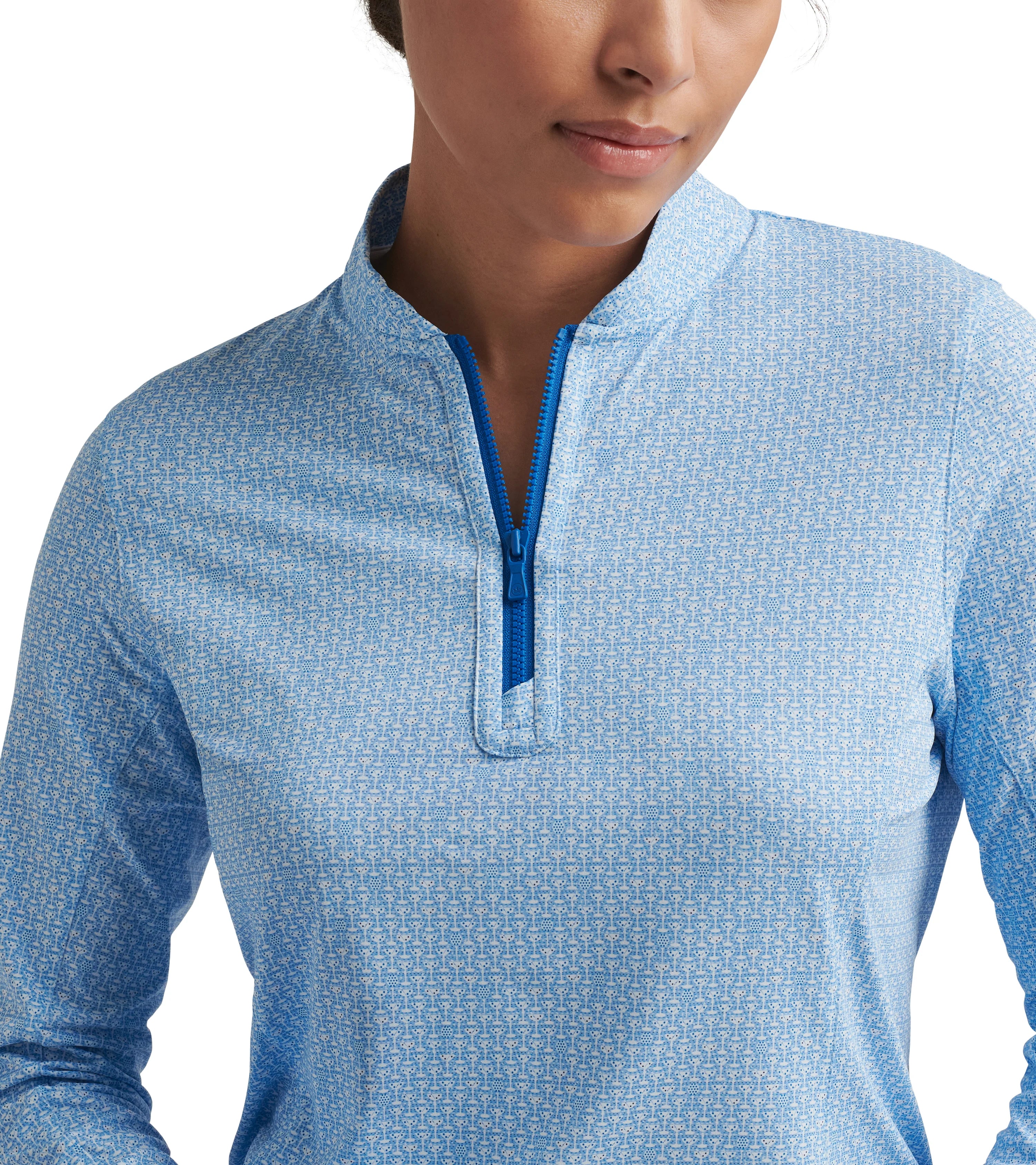 MAR-TEE-NI BREAK LIGHTWEIGHT ZIP SUN SHIRT SAPPHIRE