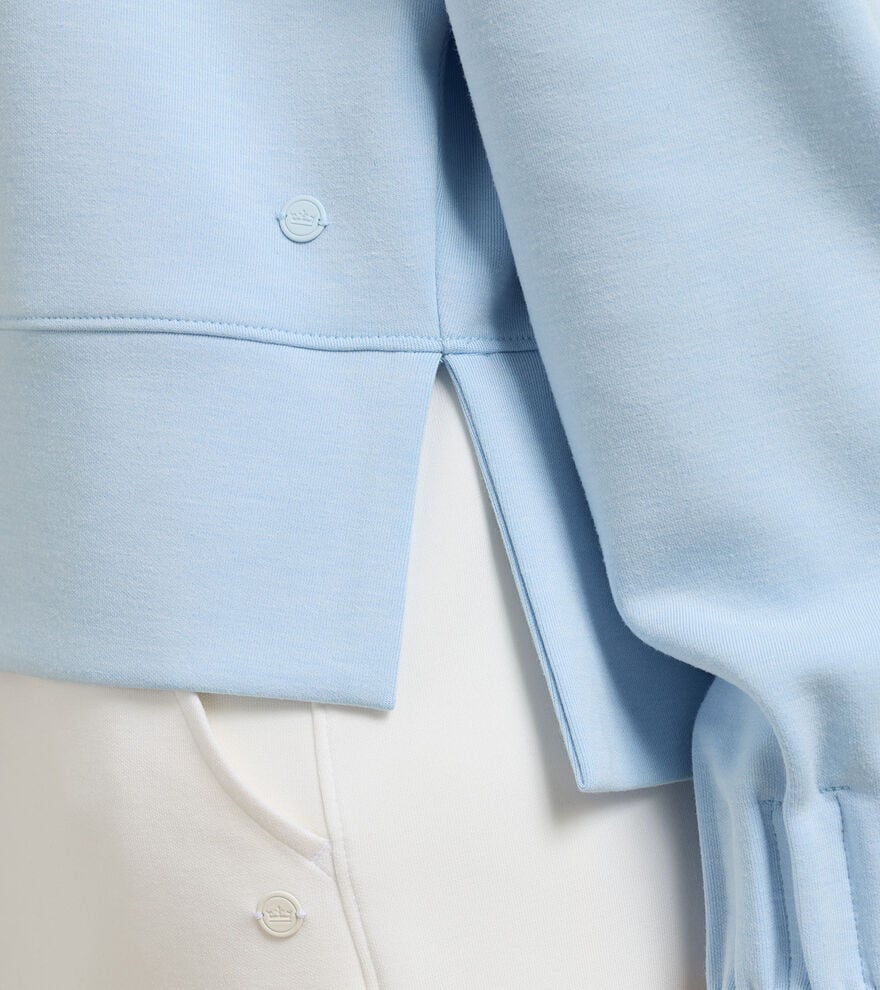 Flora Knit Mélange Half-Zip Pullover Blue Brisk