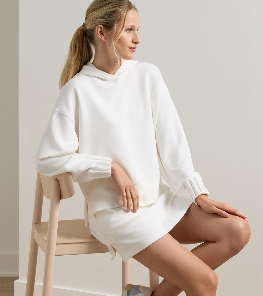 Flora Knit Hoodie Soft White