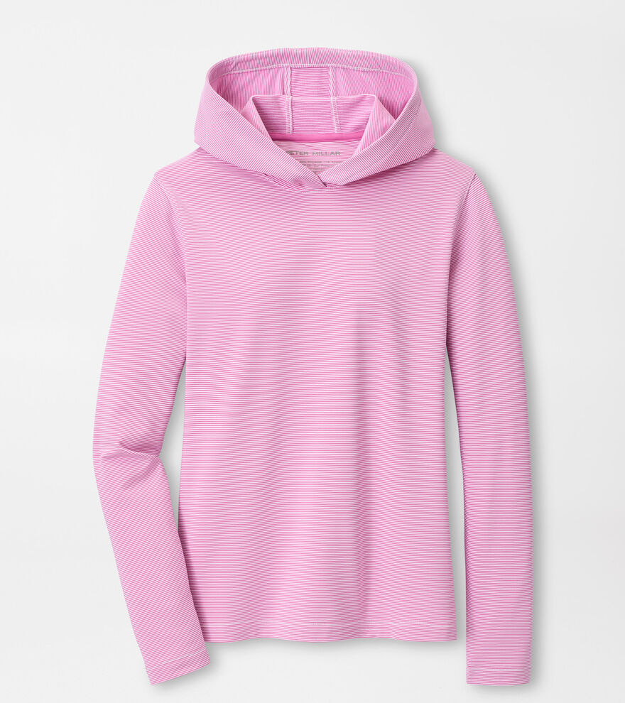 Pine Sugar Stripe Performance Hoodie White/Peony