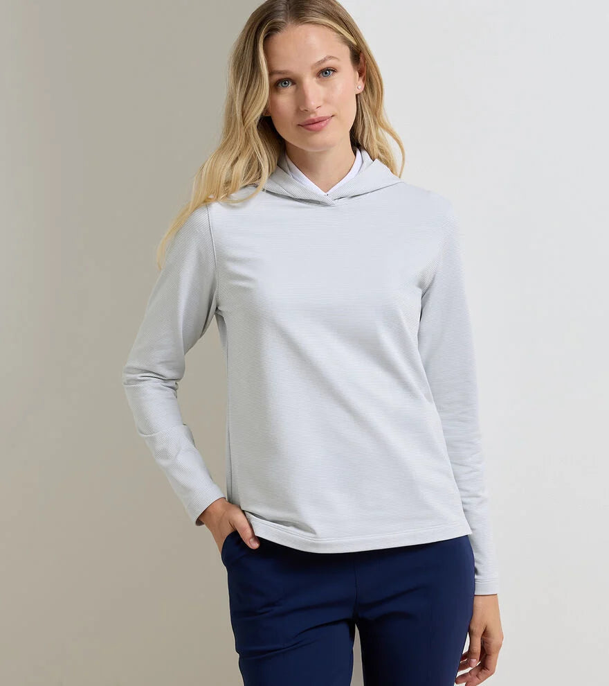 Pine Sugar Stripe Performance Hoodie Whisper Grey/White