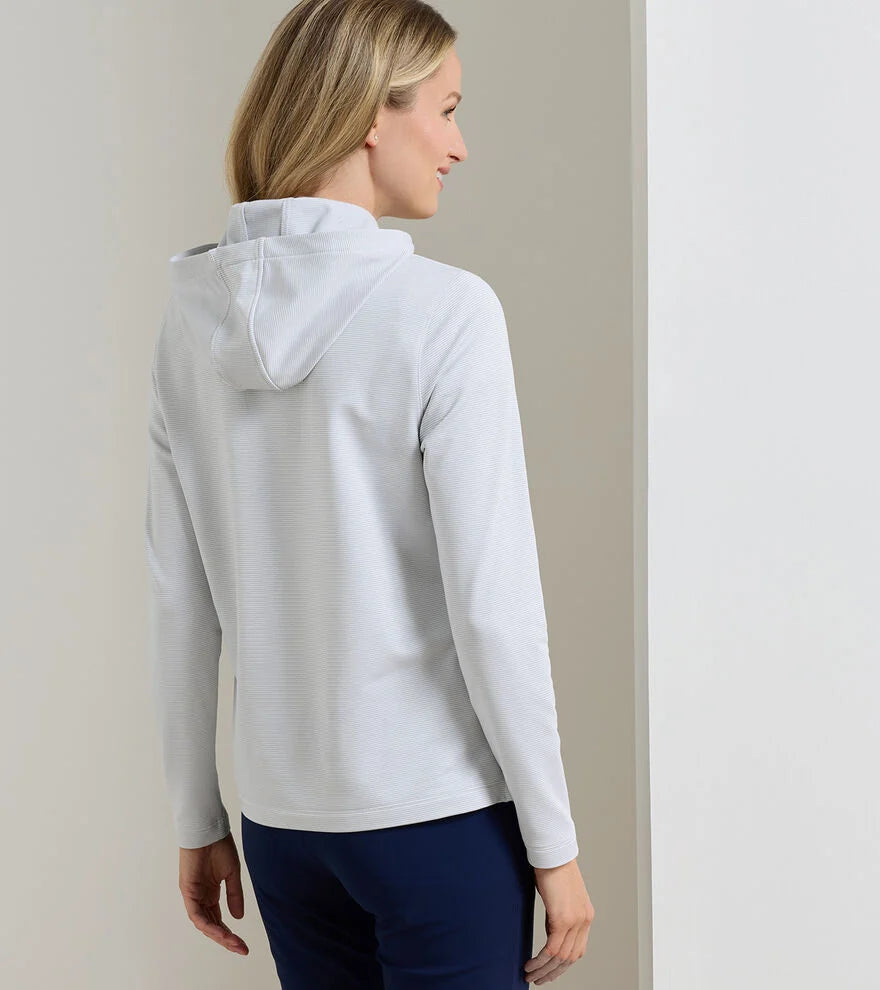 Pine Sugar Stripe Performance Hoodie Whisper Grey/White