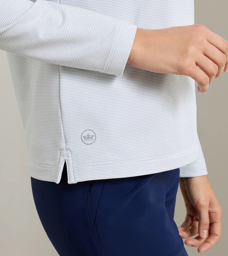 Pine Sugar Stripe Performance Hoodie Whisper Grey/White