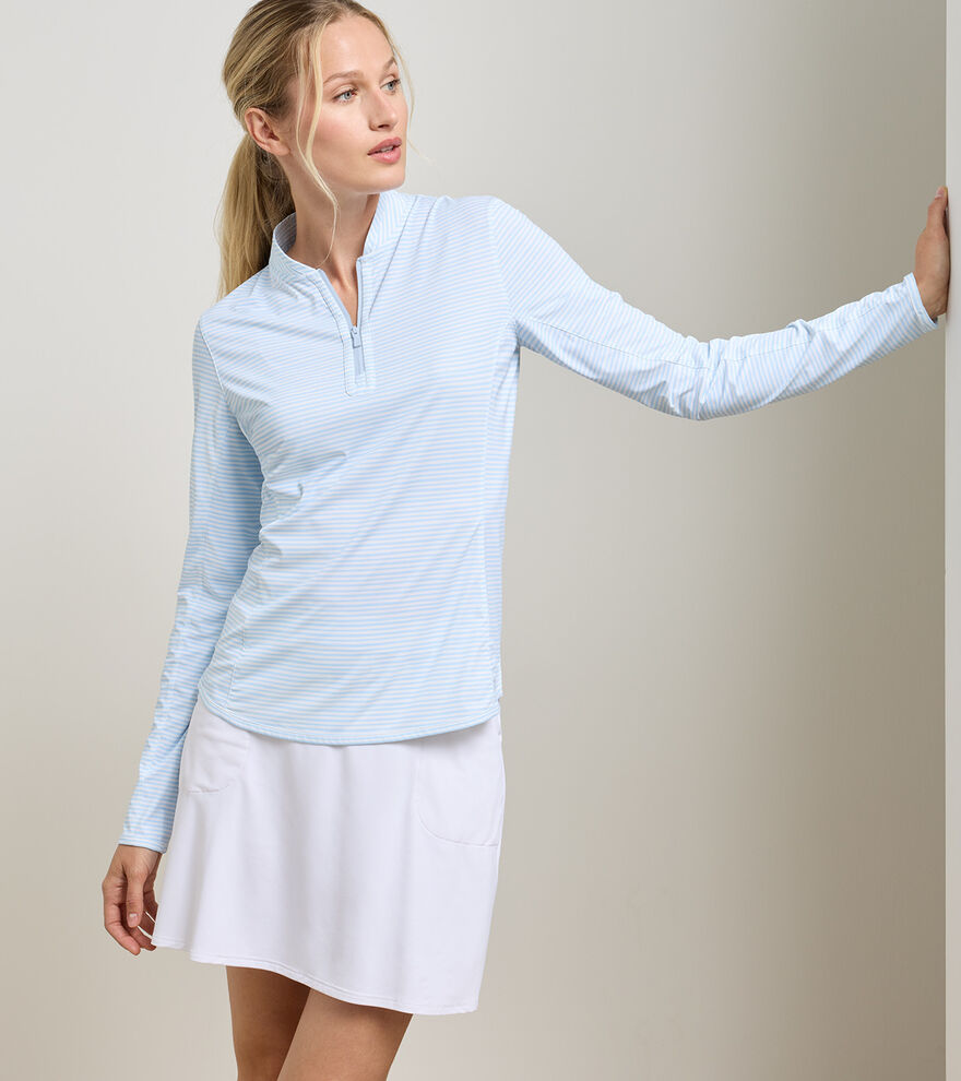 Shadebreak Bunker Stripes Lightweight Sunshirt Blue Brisk