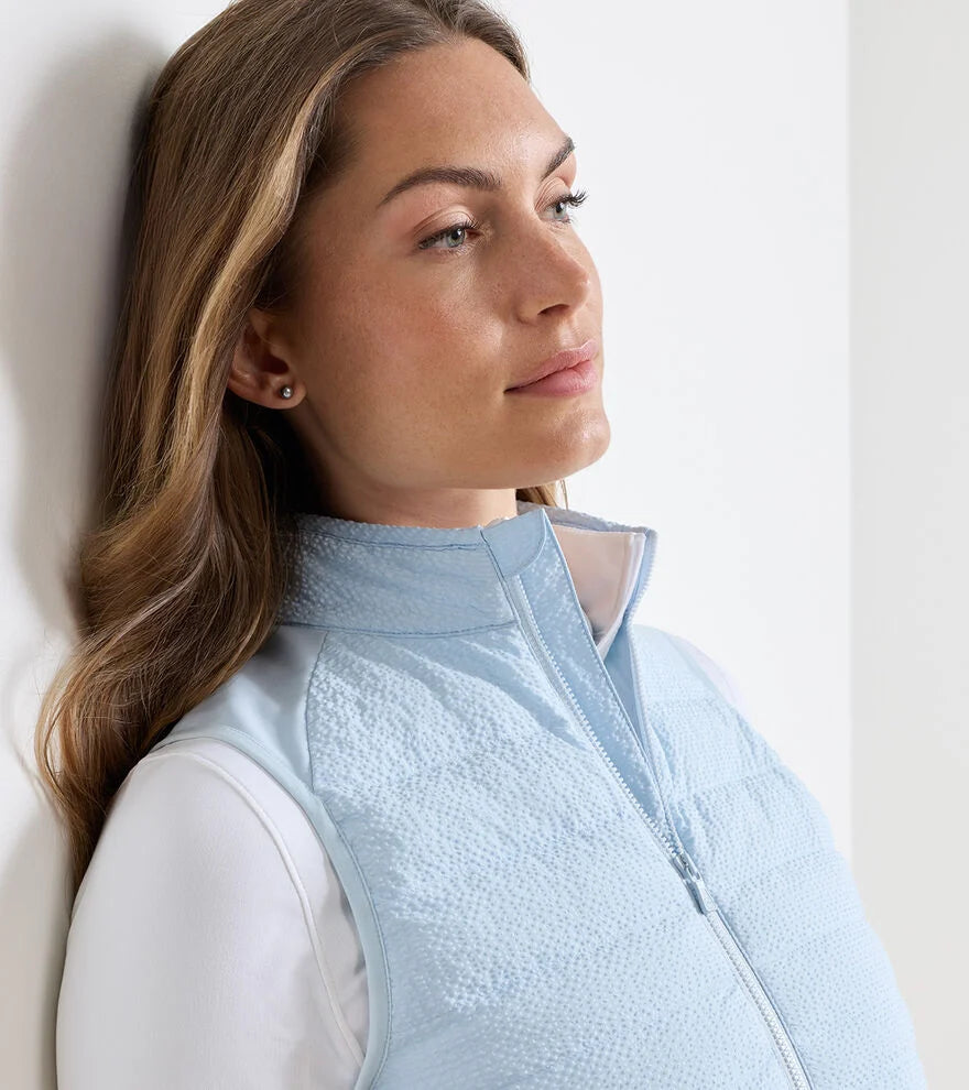 Fuse Seersucker Hybrid Vest Blue Brisk