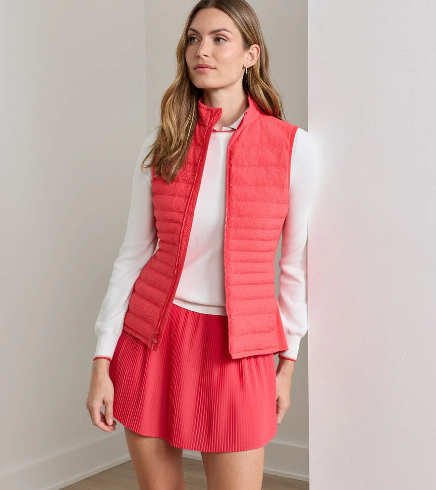 Fuse Seersucker Hybrid Vest Calabrian Red