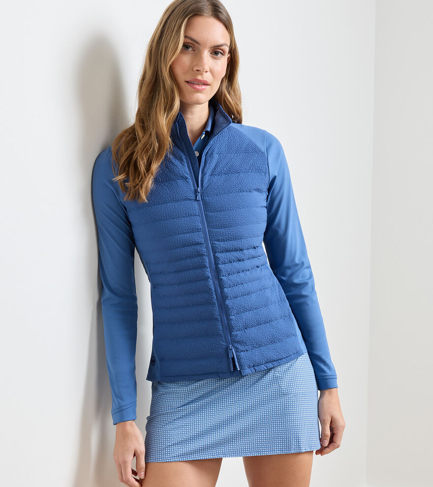 Merge Seersucker Hybrid Jacket Windsor Blue