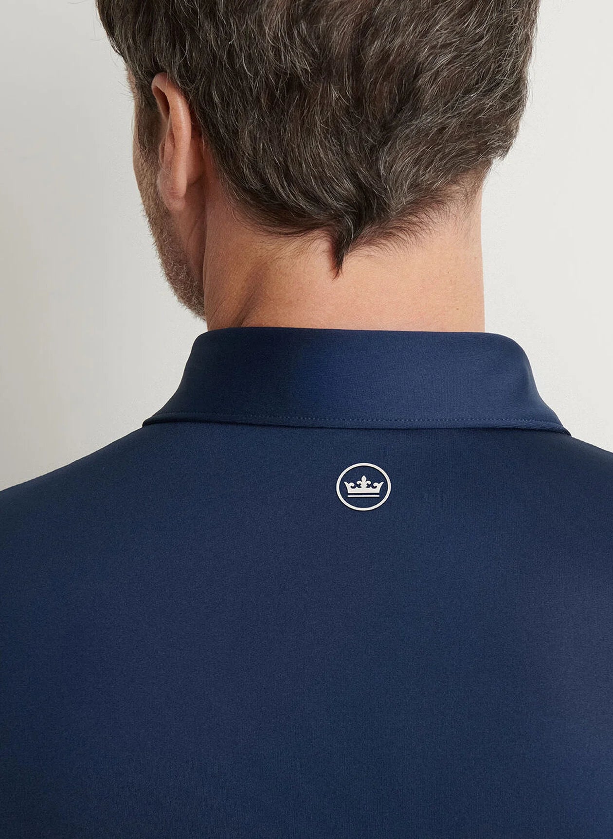 Solid Stretch Jersey Long Sleeve Polo Navy