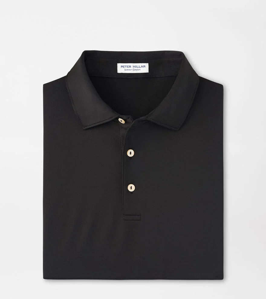 SOLID PERFORMANCE JERSEY POLO BLACK