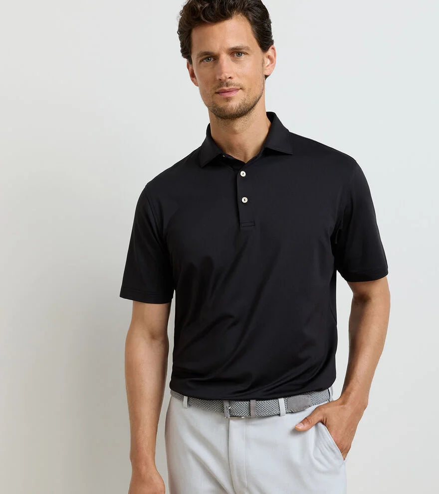 SOLID PERFORMANCE JERSEY POLO BLACK