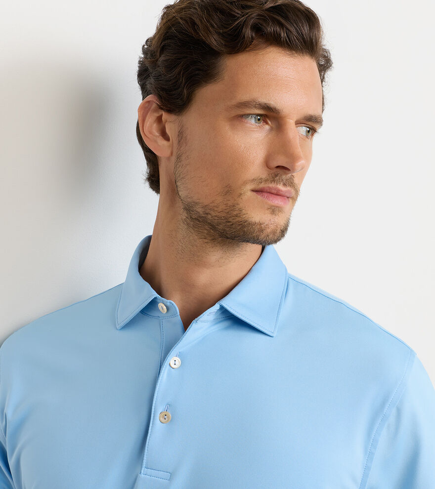 Solid Performance Jersey Polo Cottage Blue