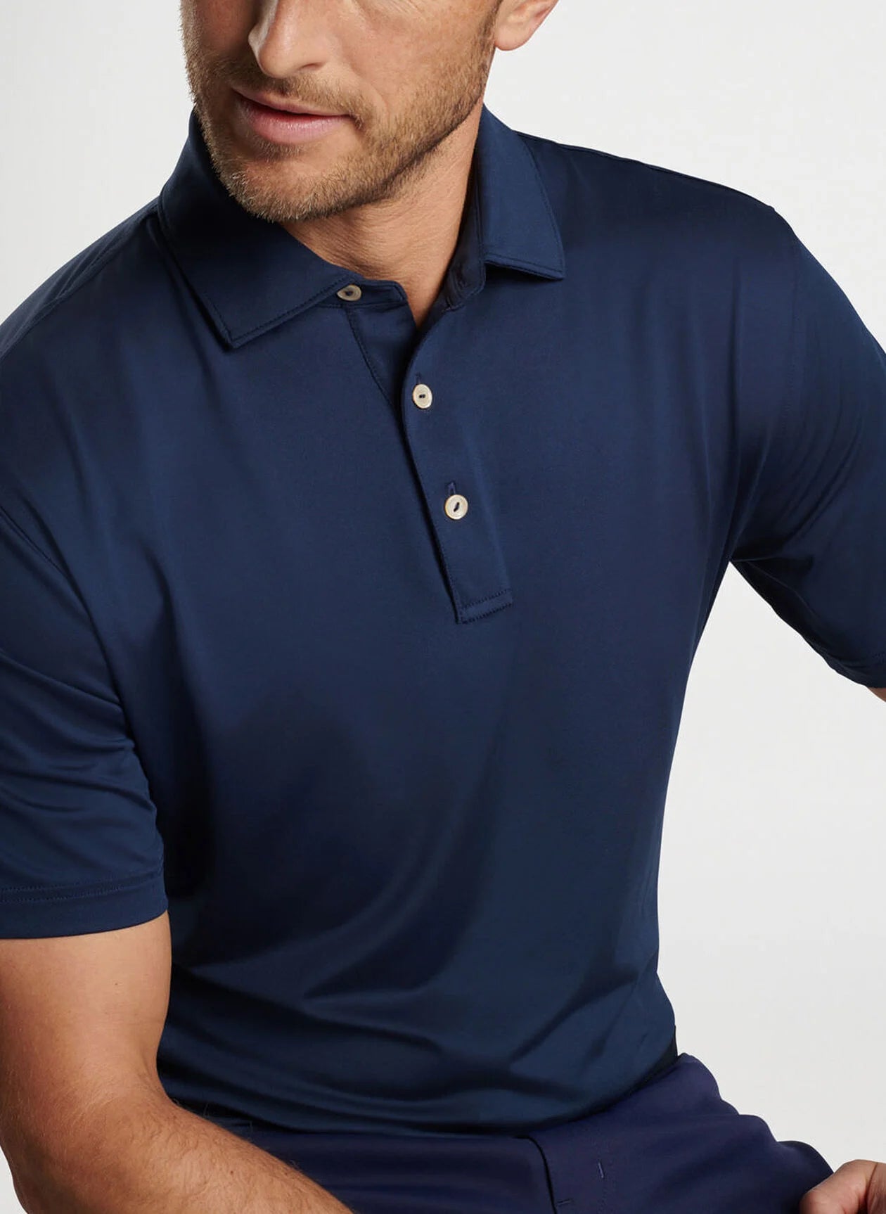 Solid Performance Jersey Polo Navy