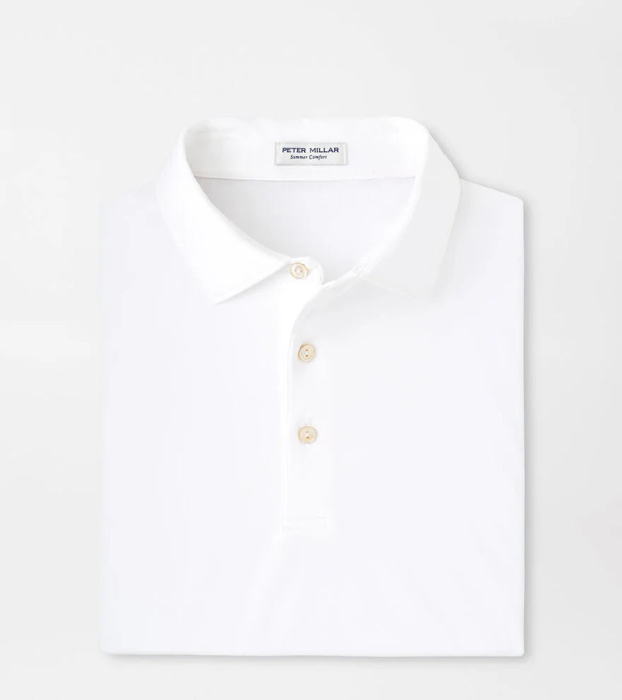 Solid Performance Jersey Polo White