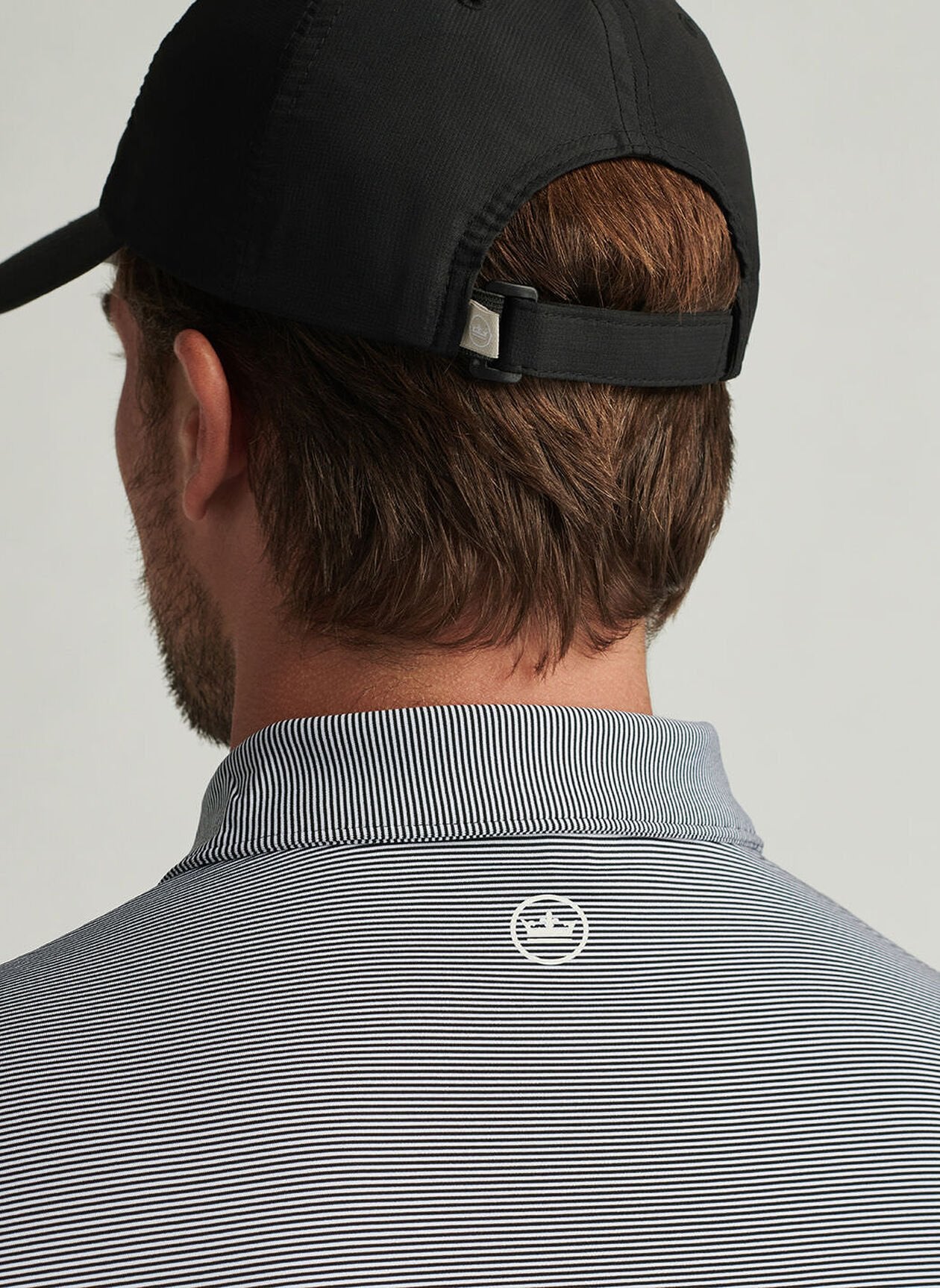 JUBILEE STRIPE PERFORMANCE POLO BLACK