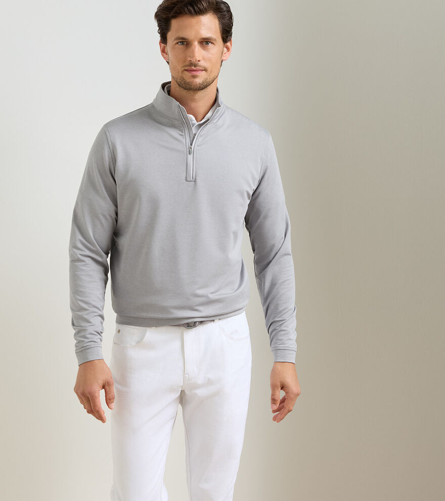 Perth Mélange Performance Quarter-Zip Gale Grey