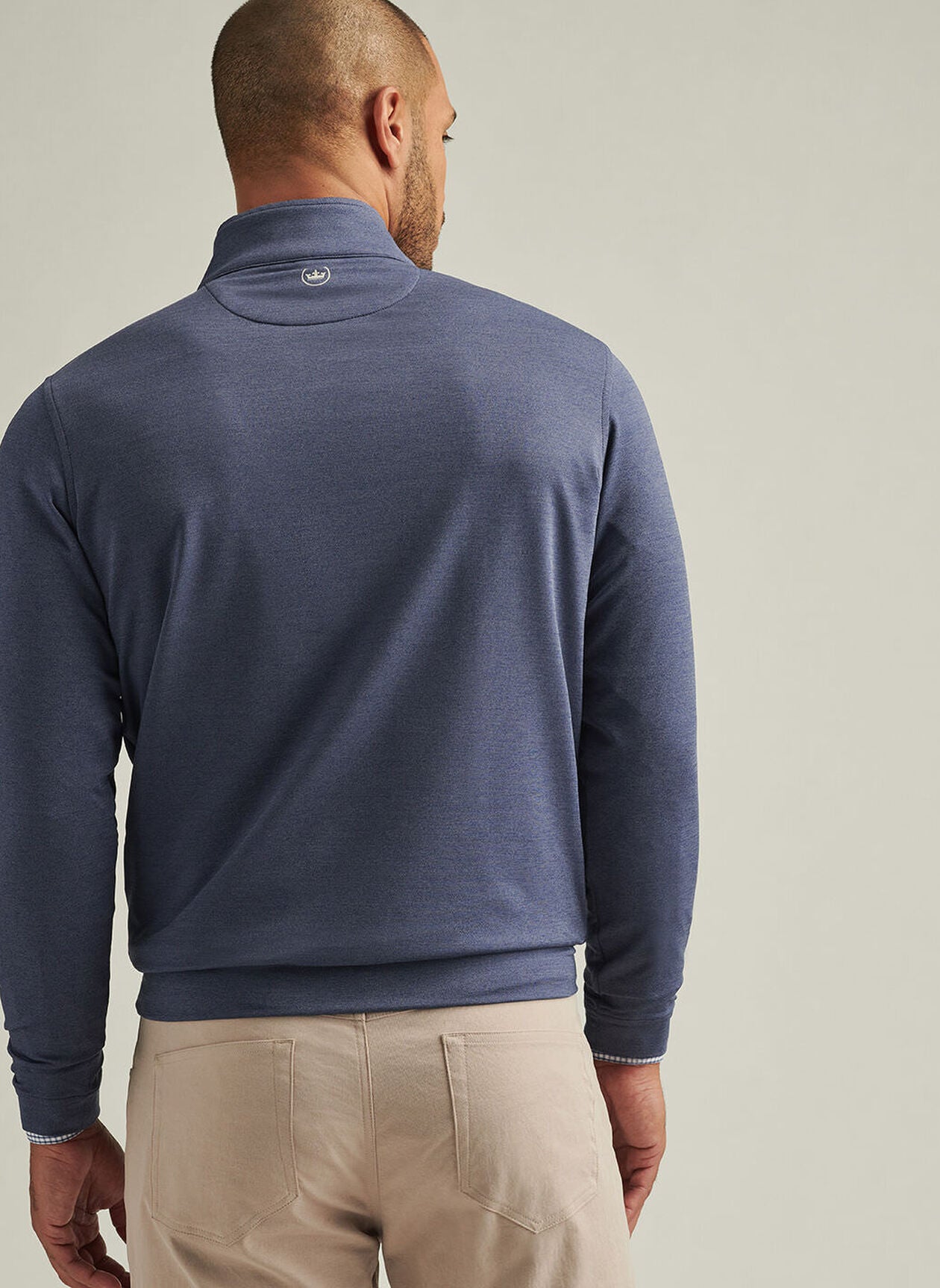PERTH MÉLANGE PERFORMANCE QUARTER-ZIP NAVY