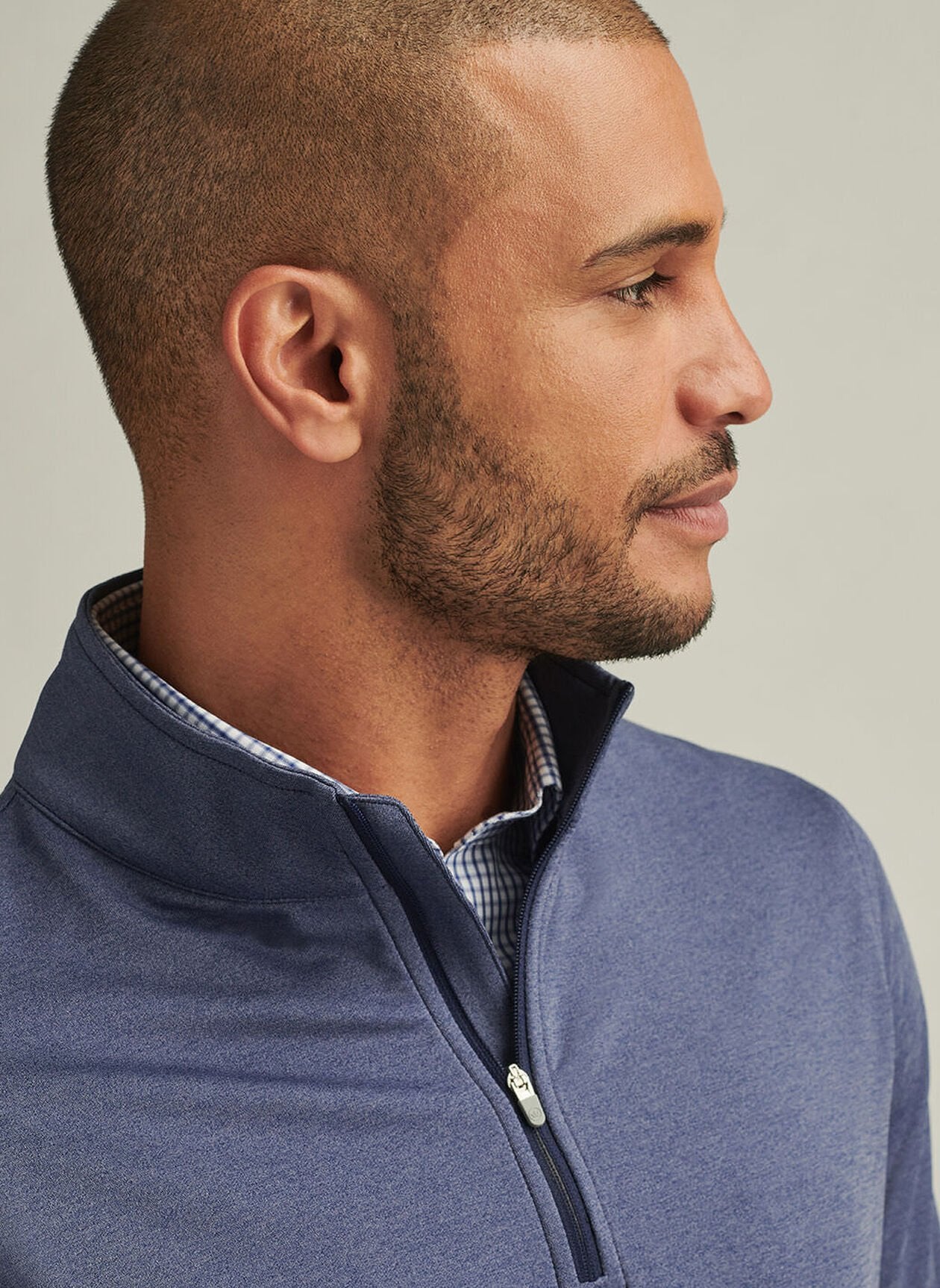 PERTH MÉLANGE PERFORMANCE QUARTER-ZIP NAVY