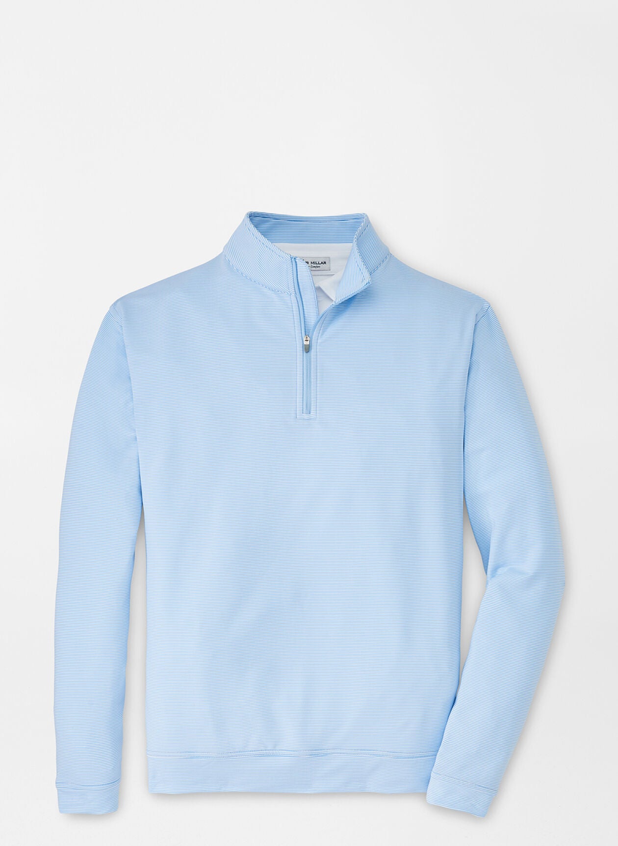 PERTH SUGAR STRIPE PERFORMANCE QUARTER-ZIP COTTAGE BLUE/WHITE