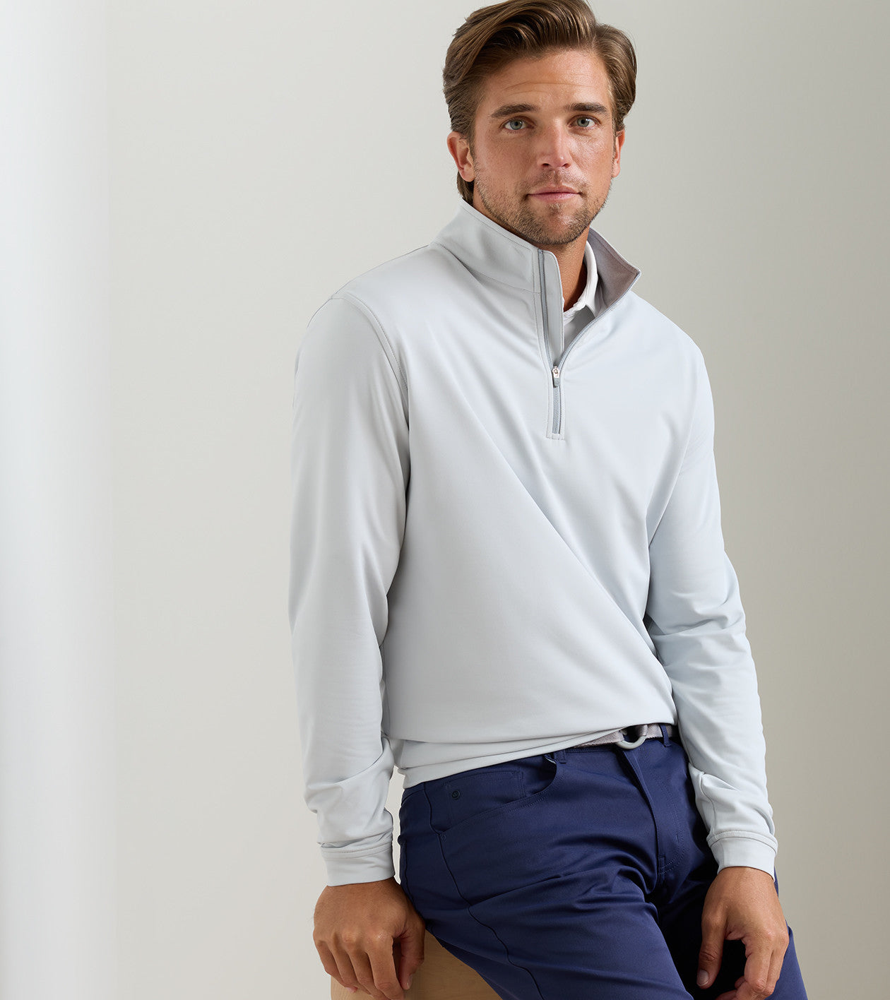 Perth Performance Quarter-Zip British Grey